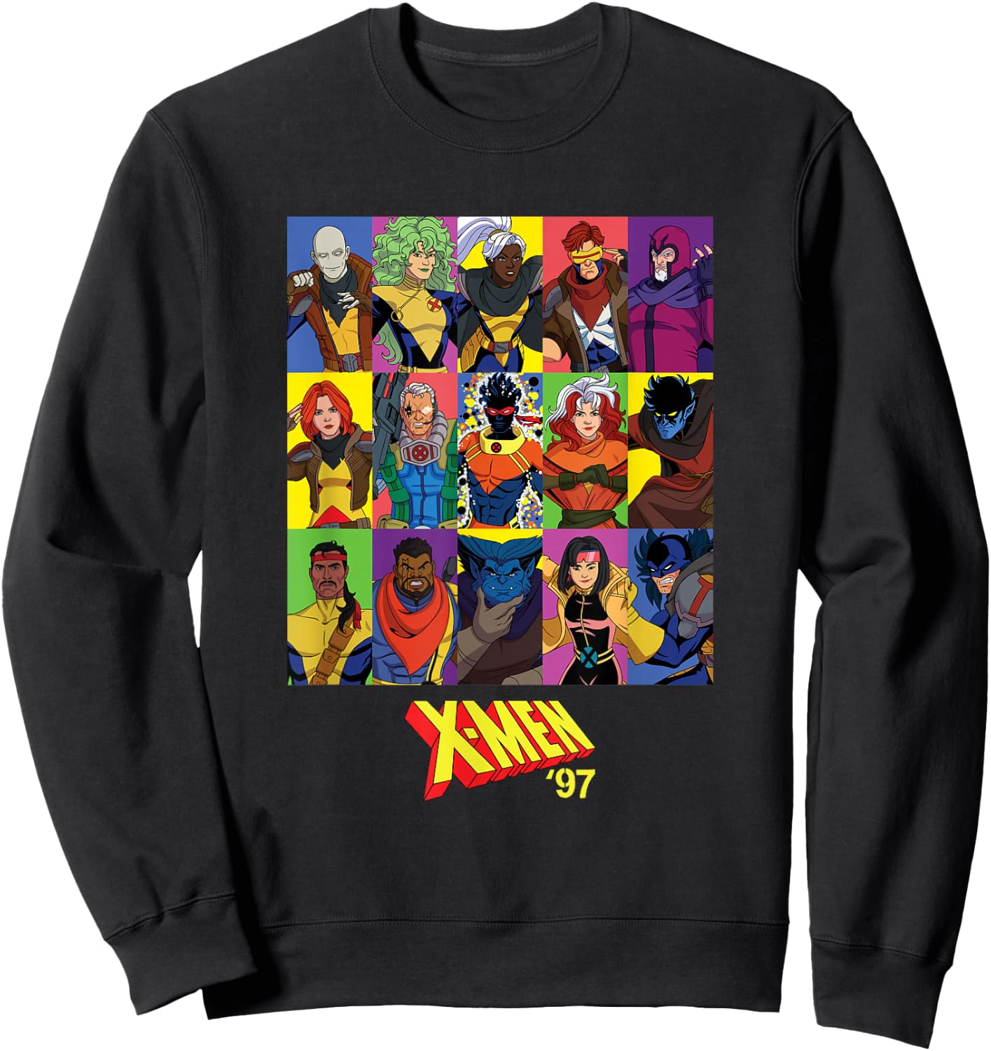 Marvel Studios X-Men '97 Season 2 All-New Character Grid Sweatshirt - Sweatshirt | Black