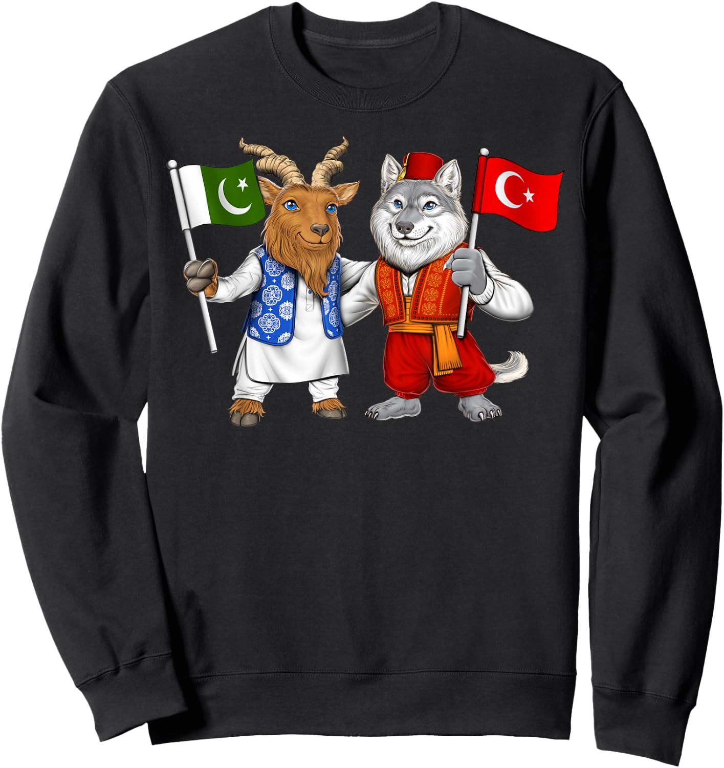 Pakistan Turkey Flag Pakistani Roots Proud Turkish Türkiye Sweatshirt - Sweatshirt | Black