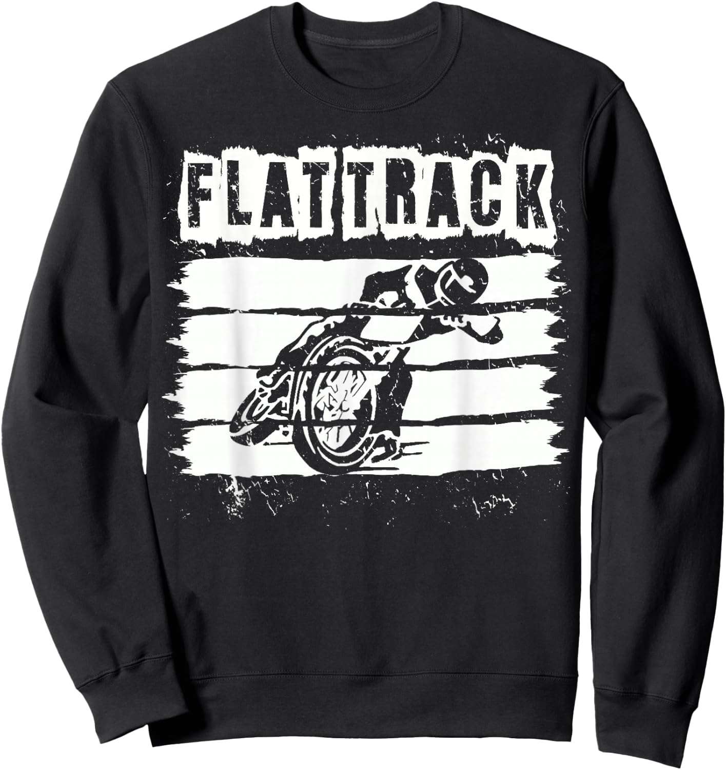 FLAT TRACK MOTORCYCLE racing dirt track speedway shirt Sweatshirt - Sweatshirt | Black