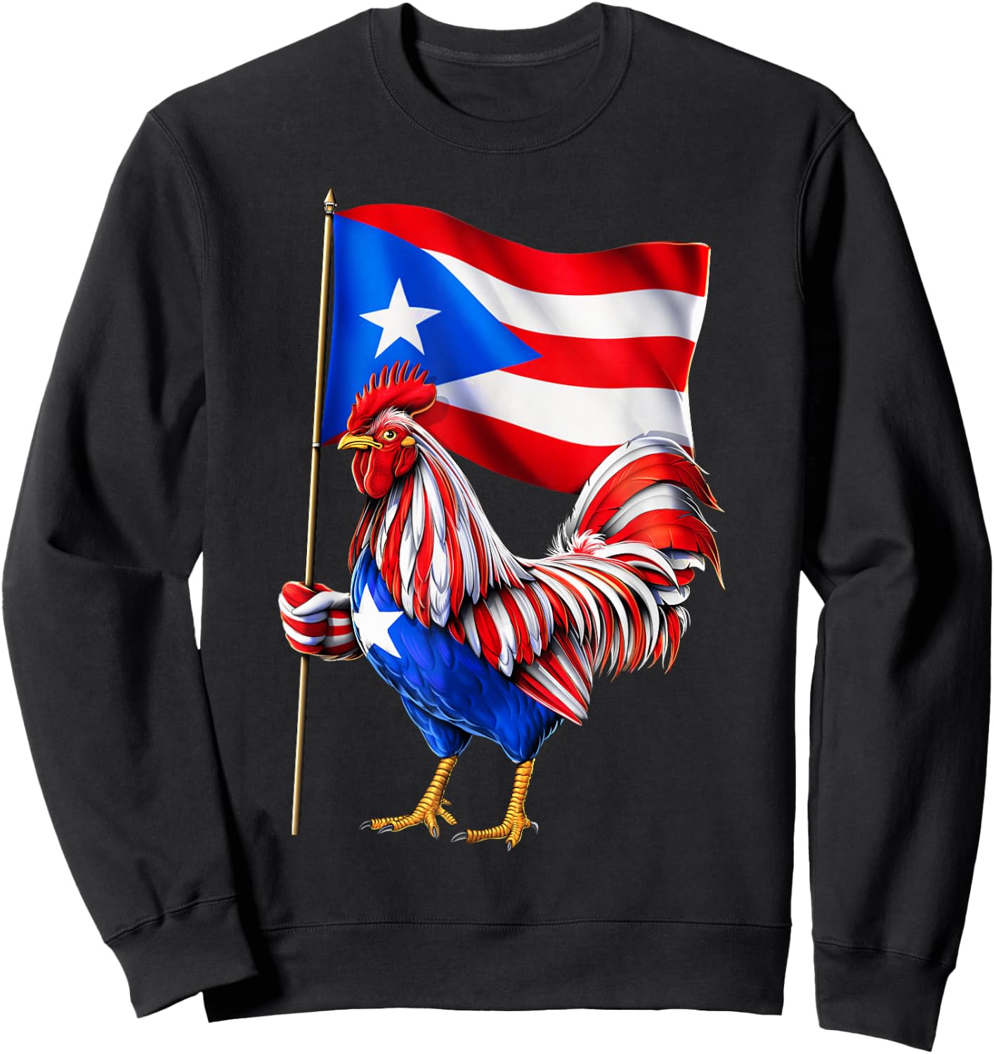 Rooster Puerto Rico Flag Boricua Puerto Rican Heritage Sweatshirt - Sweatshirt | Black