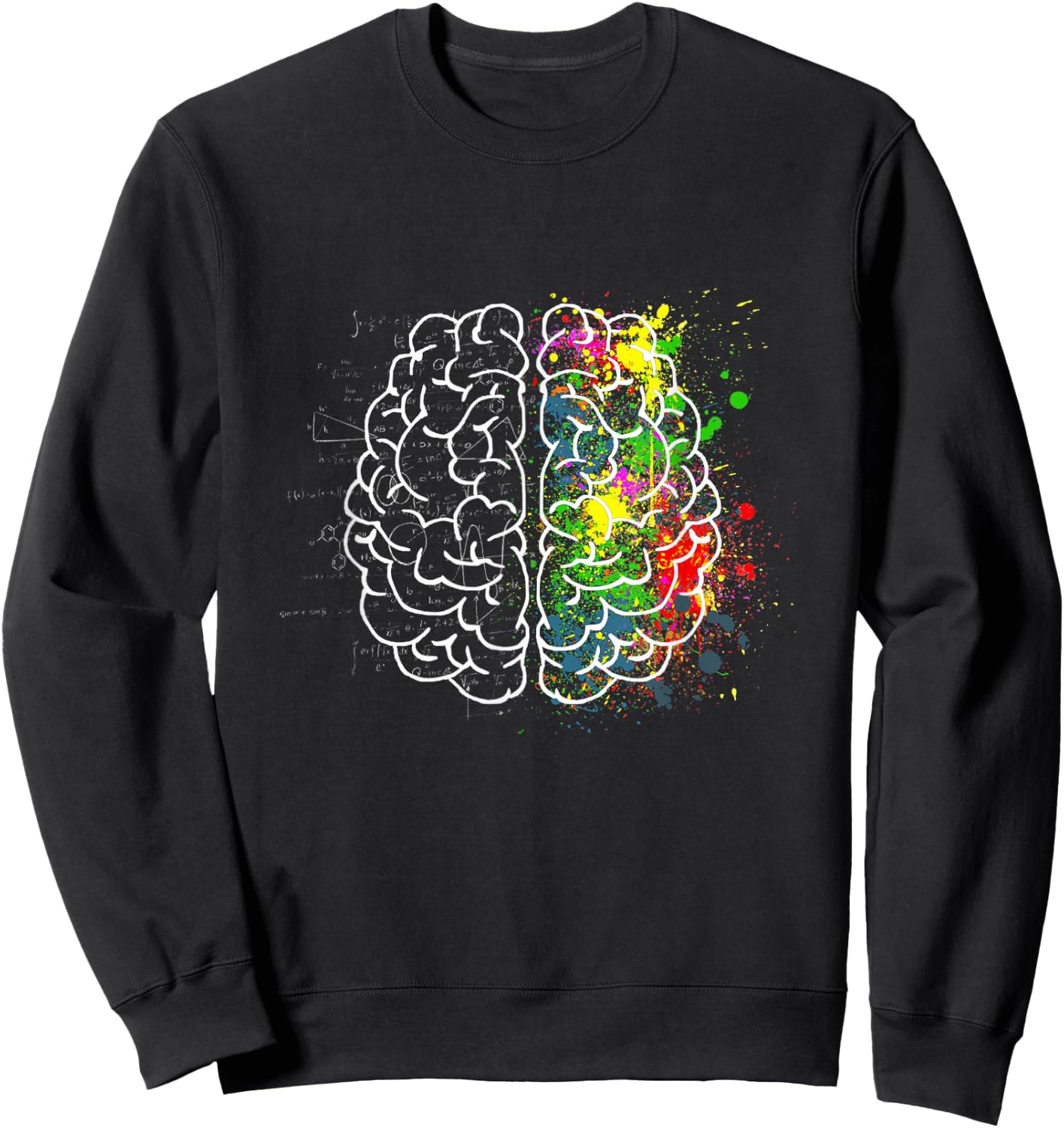Right and Left Brain Parts Functions Psychology Neuroscience Sweatshirt - Sweatshirt | Black