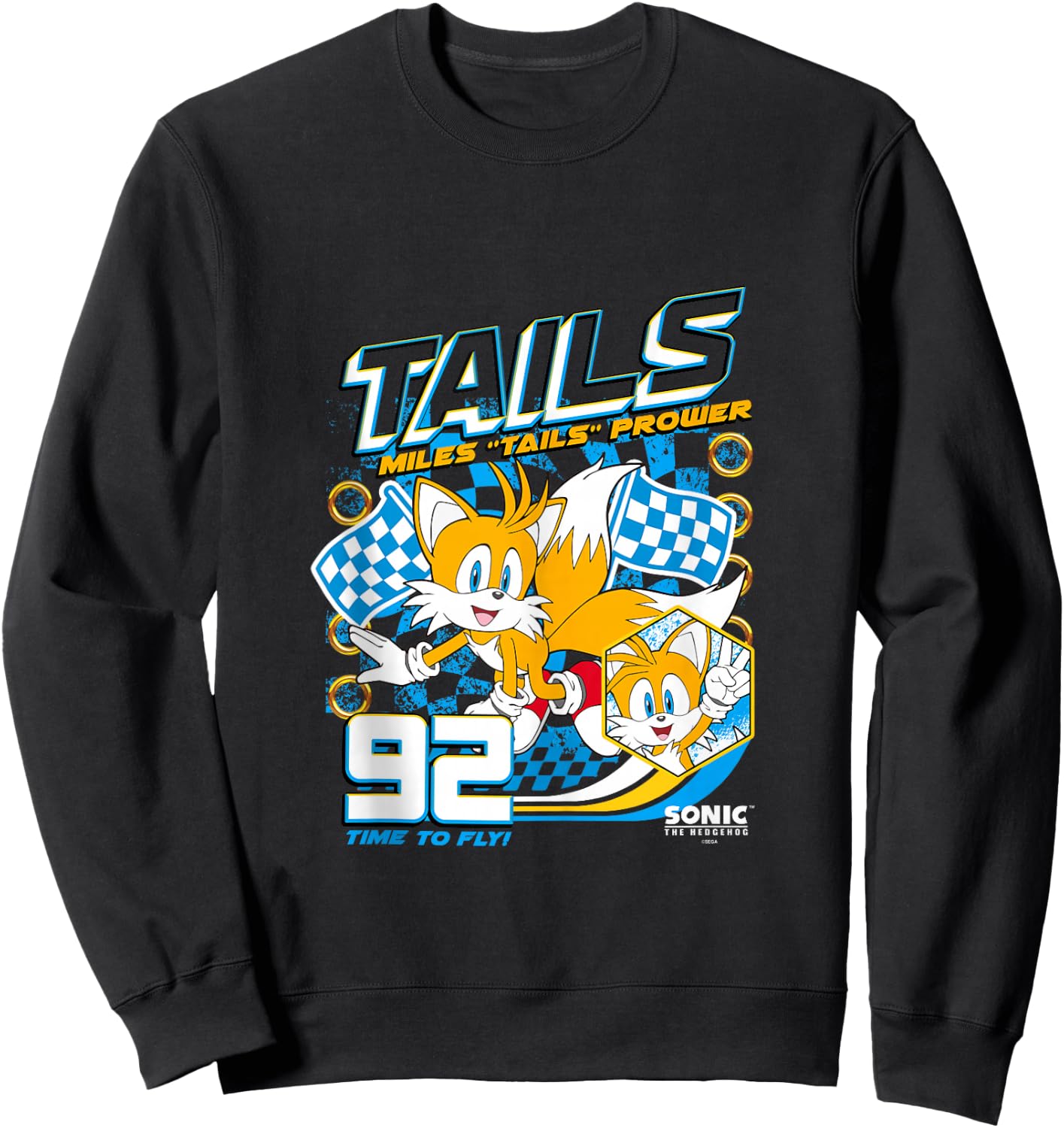 Sonic The Hedgehog Miles 'Tails' Prower 92 Racing Poster Sweatshirt - Sweatshirt | Black