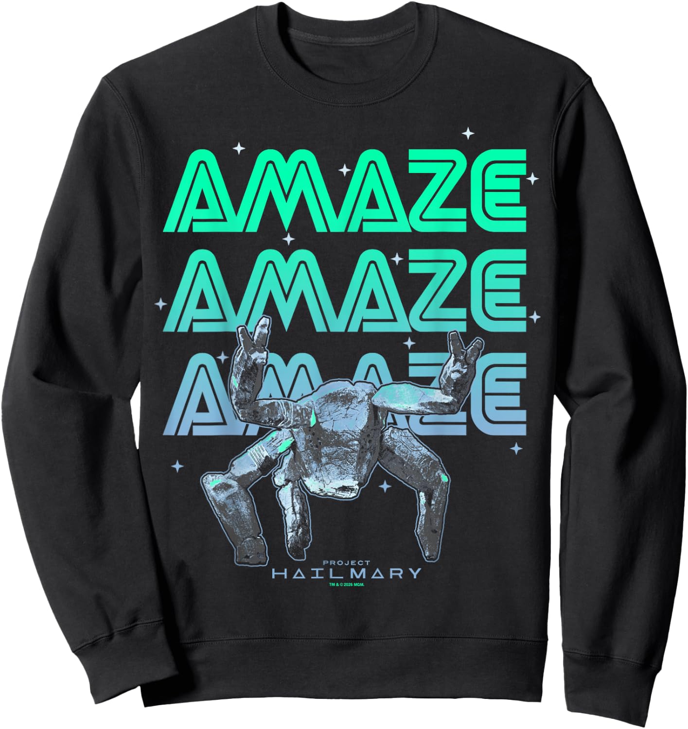 Project Hail Mary Amazing Rocky The Alien Neon Portrait Sweatshirt - Sweatshirt | Black