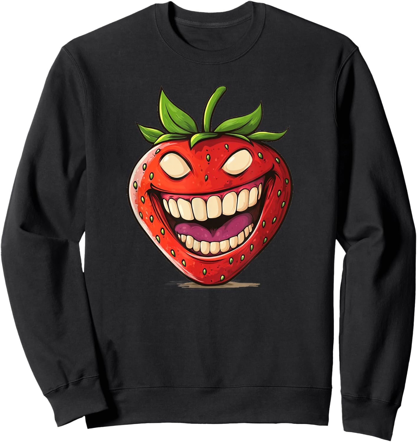 Evil Strawberry Fruit Costume for Fruits Lovers Sweatshirt - Sweatshirt | Black