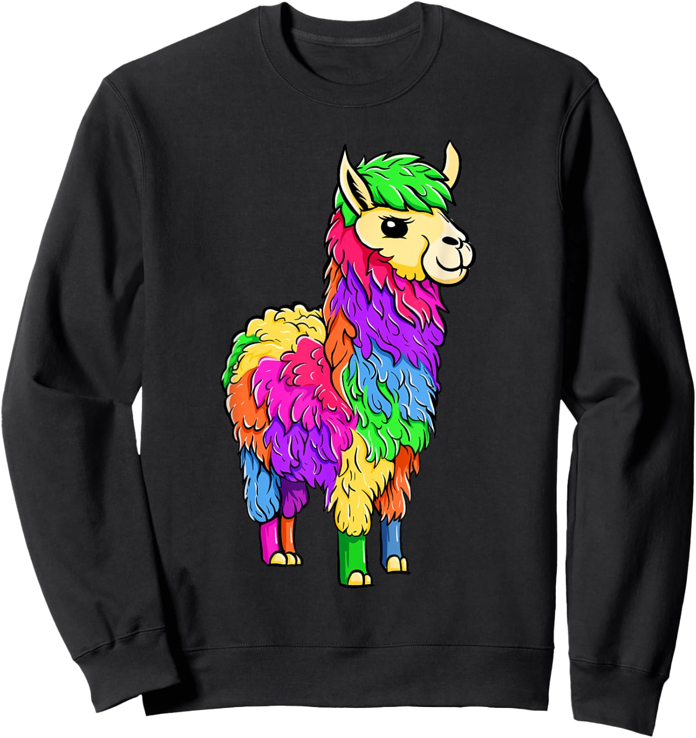 Colorful Loot Llama - Farm Animal Lover Zoologist Zoo Herder Sweatshirt - Sweatshirt | Black