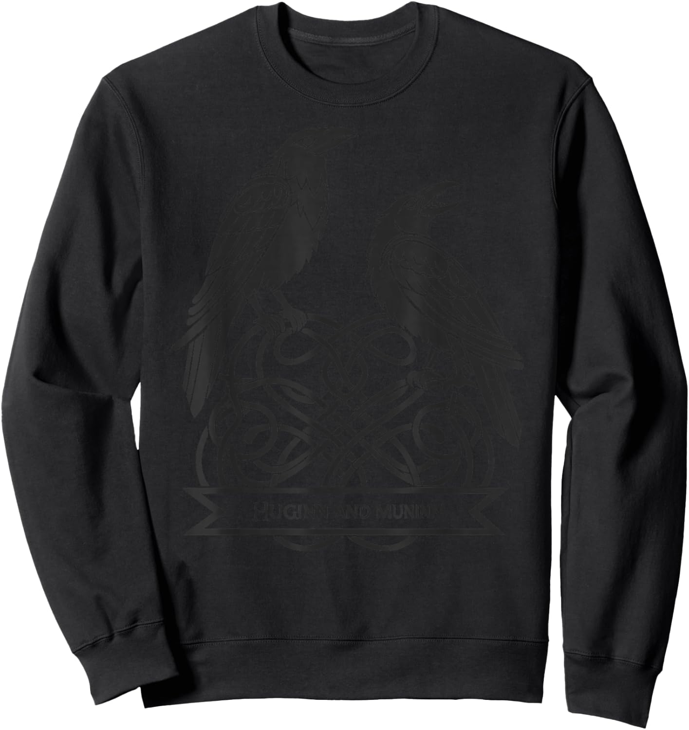 Ancient Celtic Knotwork Ravens – Huginn & Muninn Viking Sweatshirt - Sweatshirt | Black
