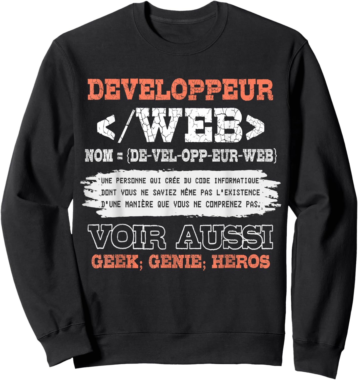 Web Developer Man Woman Humor Code Computer , Black, S Sweatshirt - Sweatshirt | Black