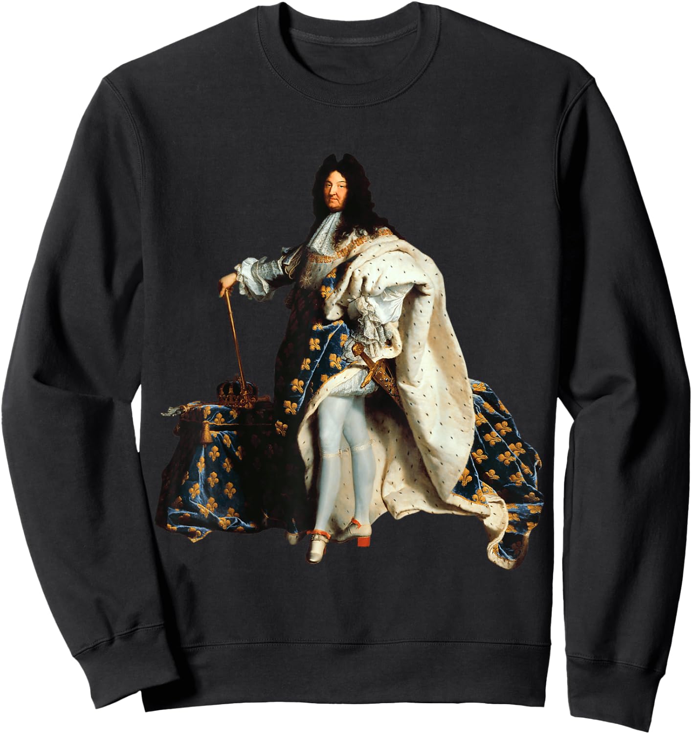 Louis XIV, Louis 14, French King Royalist Fleur de Lys , Black, S Sweatshirt - Sweatshirt | Black