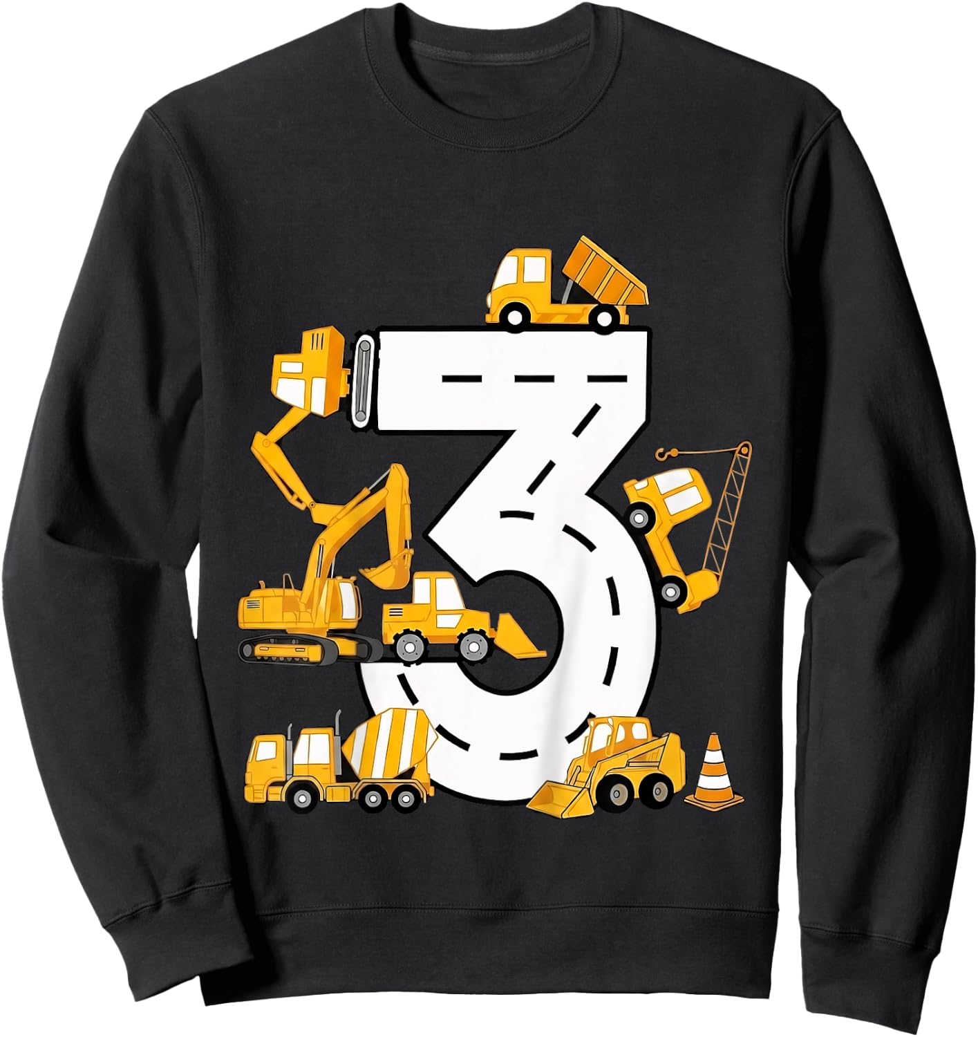 Kinder 3. Jahre Geburtstag Junge Baujunge 3 Jahre alt Sweatshirt - Sweatshirt | Black