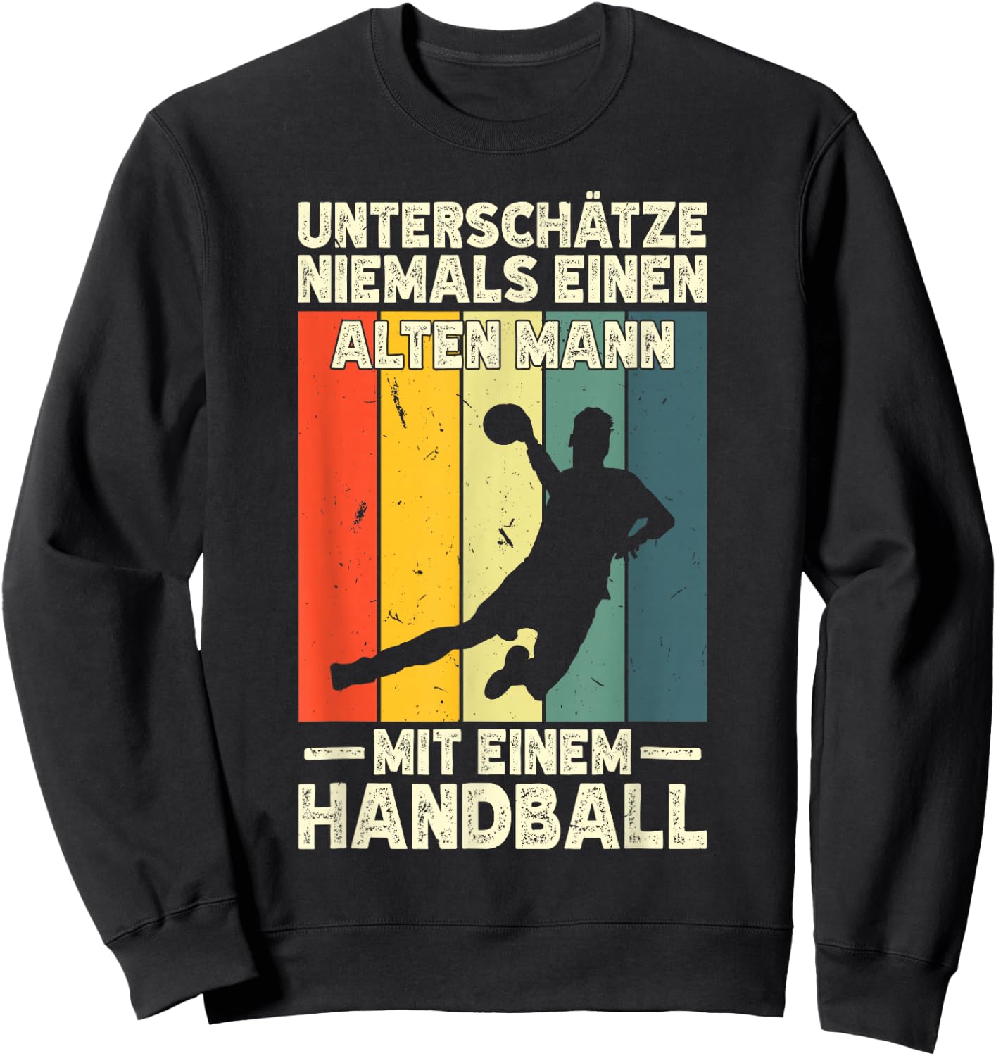 Männer Handballer Einen Alten Mann Mit Einem Handball Sweatshirt - Sweatshirt | Black