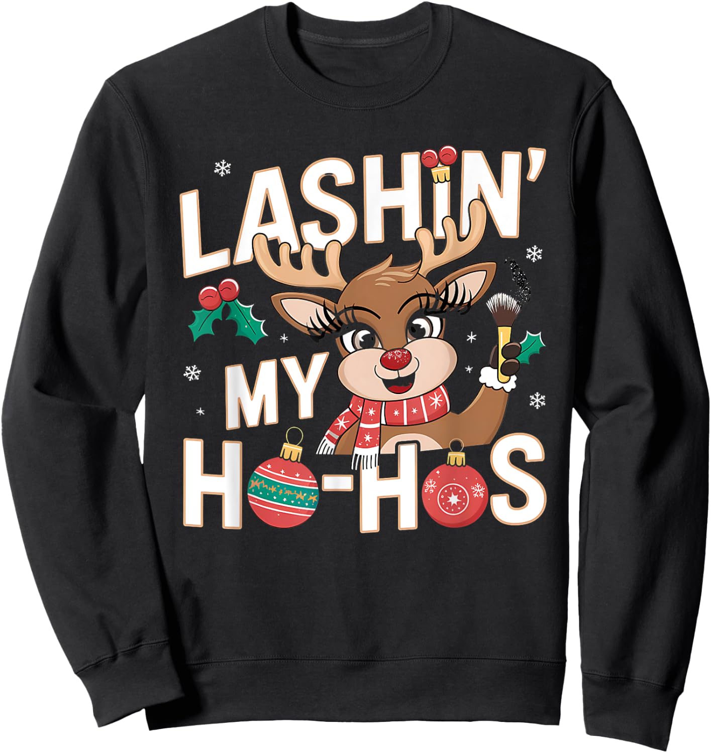 Xmas Cosmetics Lash Artist Lash Tech Girls Sweatshirt - Sweatshirt | Black