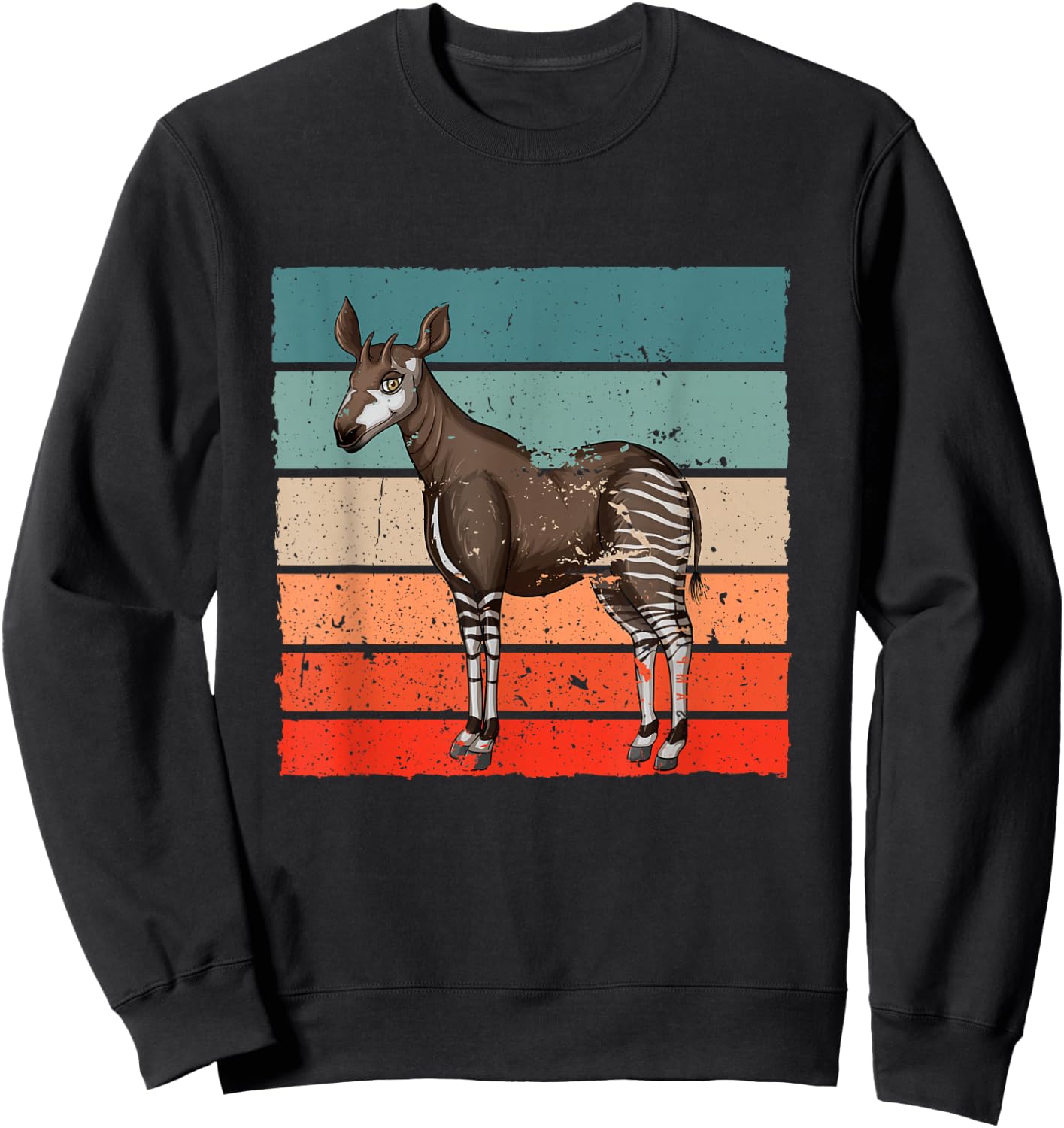 Okapi Lover Retro Okapi Girl Okapi Boy Okapis Sweatshirt - Sweatshirt | Black