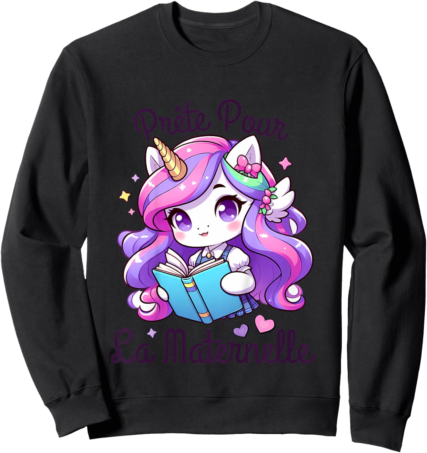 Child Girl Preschool Gift Back to School 2024 , white, 2 Sweatshirt - Sweatshirt | Black