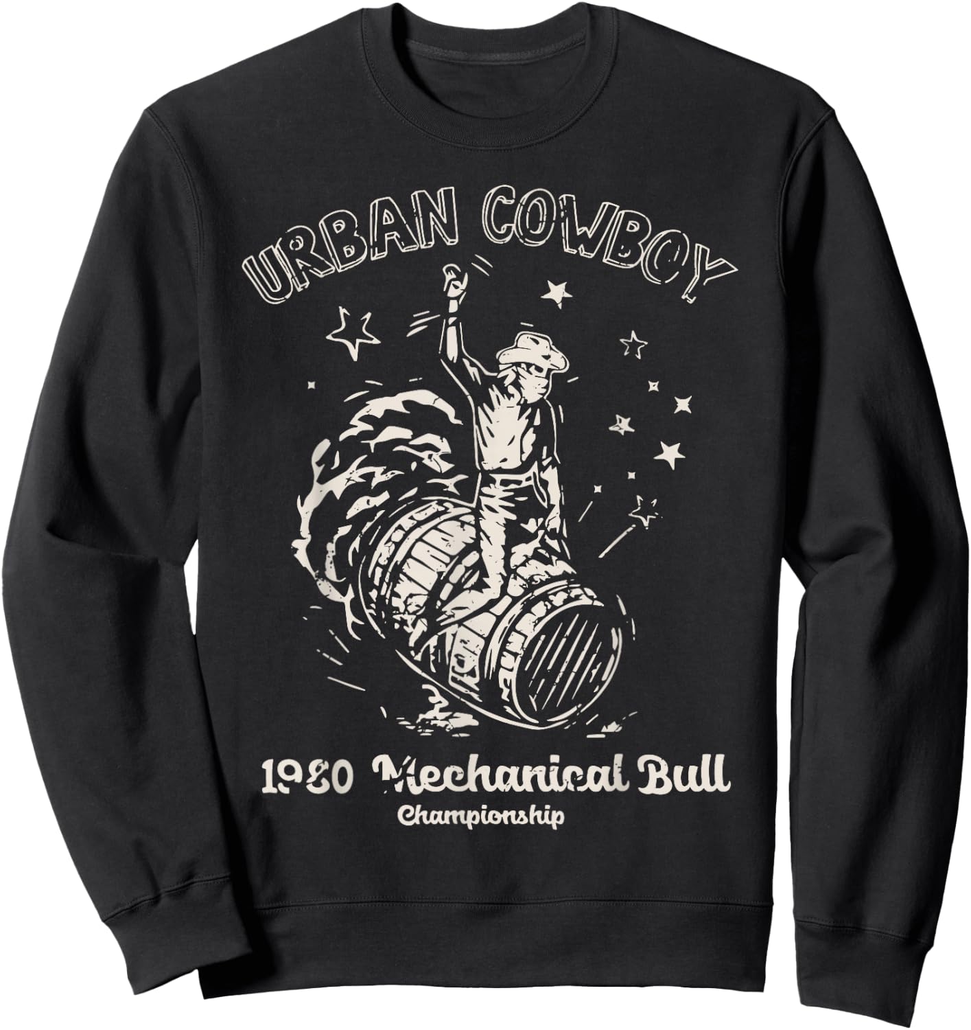 Urban Cowboy 1980's Mechanical Bull Sweatshirt - Sweatshirt | Black