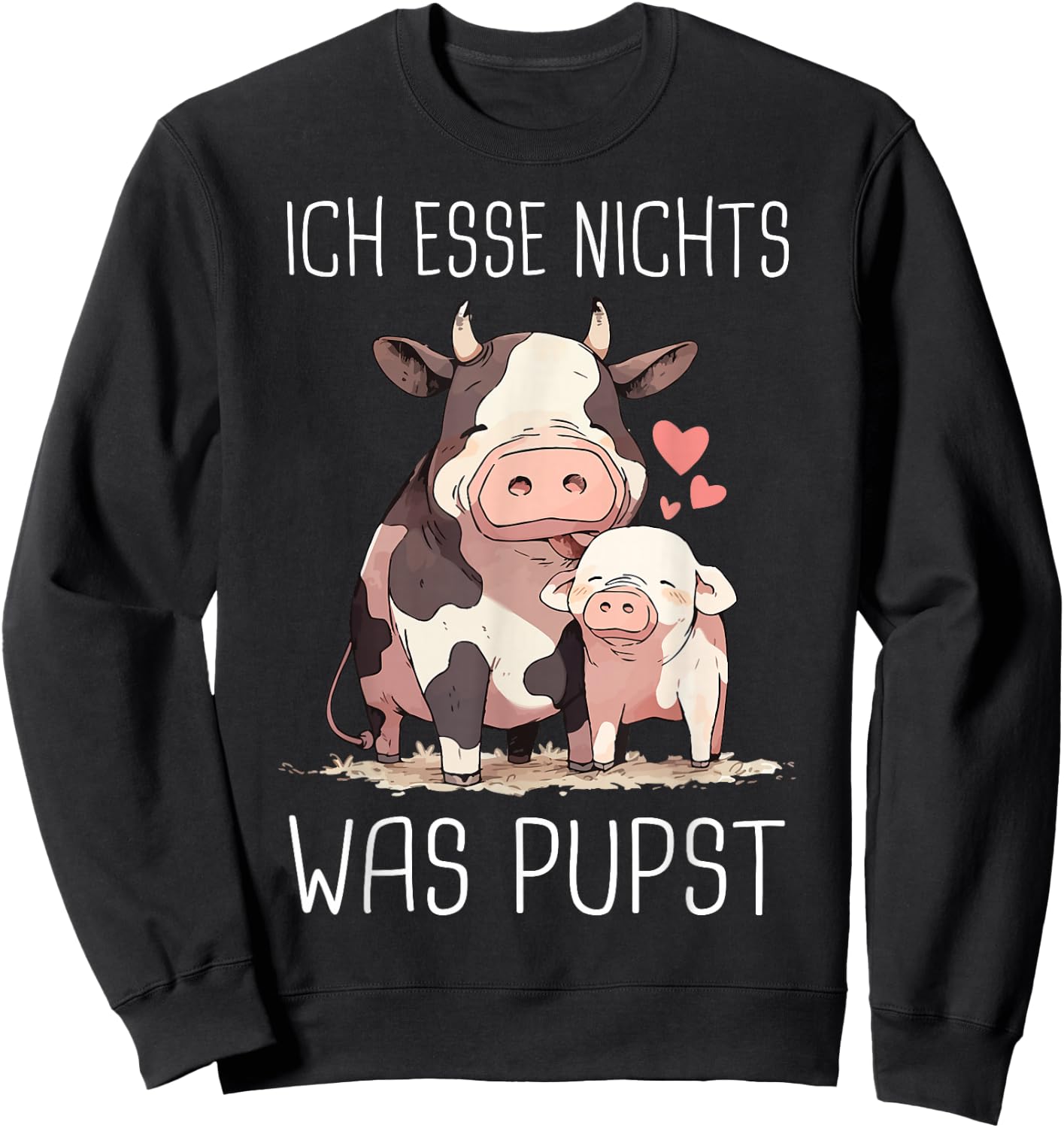 Vegetarier Ich essen nichts was pupst Vegan Vegetarian , black Sweatshirt - Sweatshirt | Black