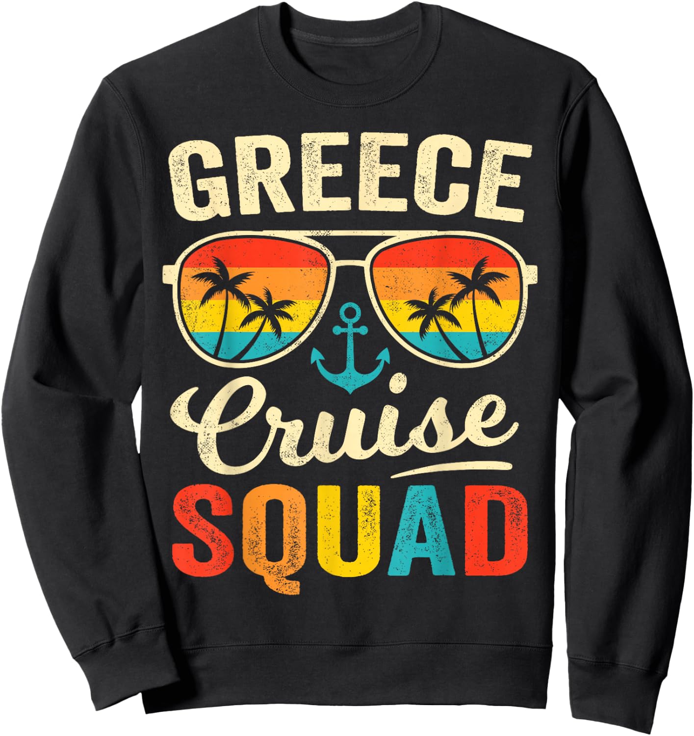 Greece Cruise Squad 2025 Summer Matching Family Group Sweatshirt - Sweatshirt | Black