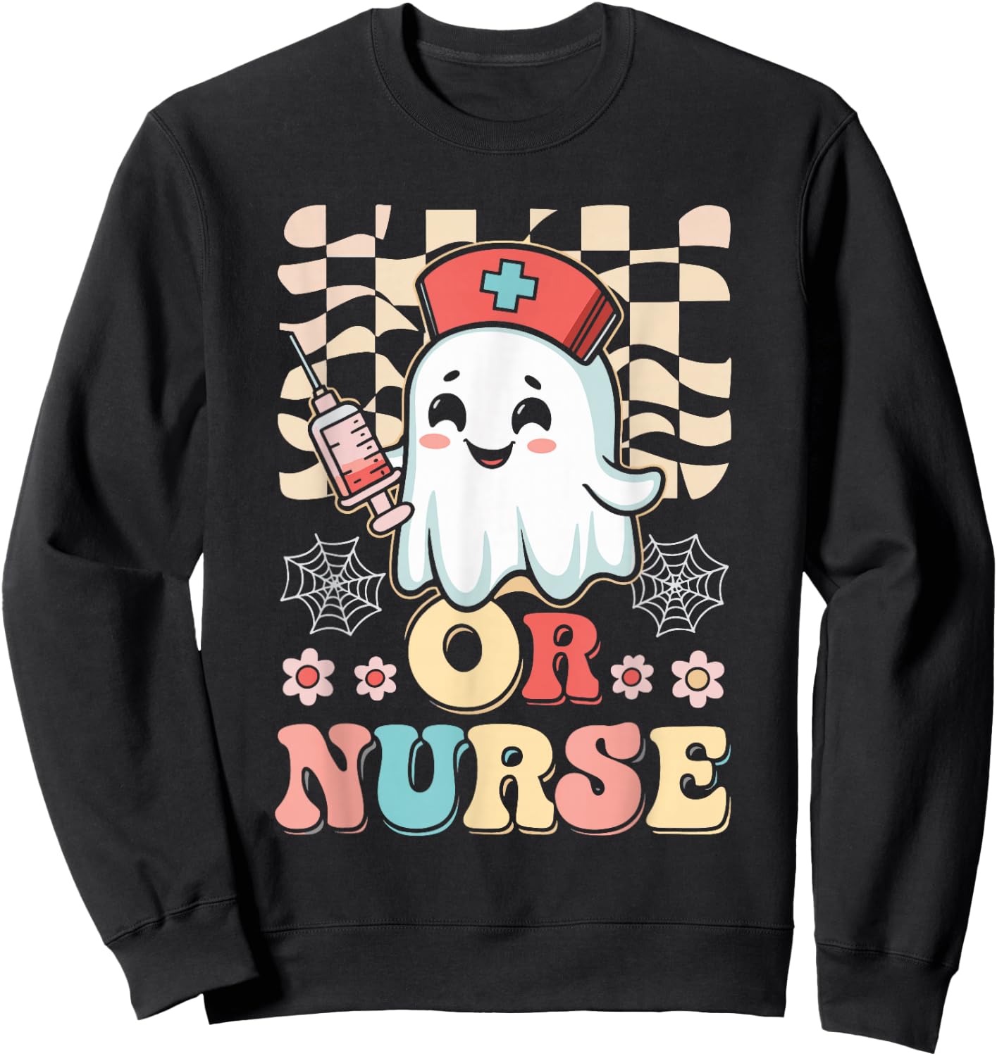 OR Nurse Ghost Halloween Sweatshirt - Sweatshirt | Black