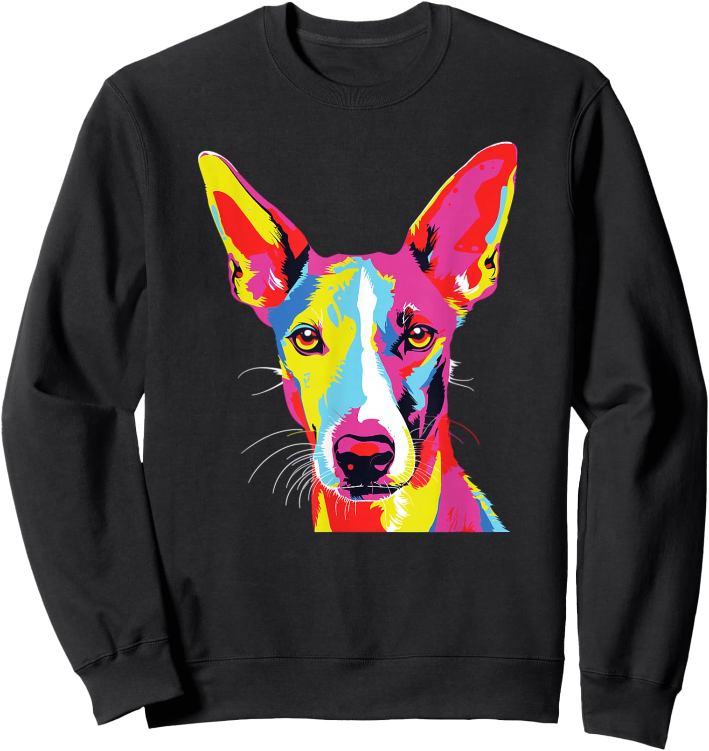 Watercolor Colorful Ibizan Hound Dog Sweatshirt - Sweatshirt | Black
