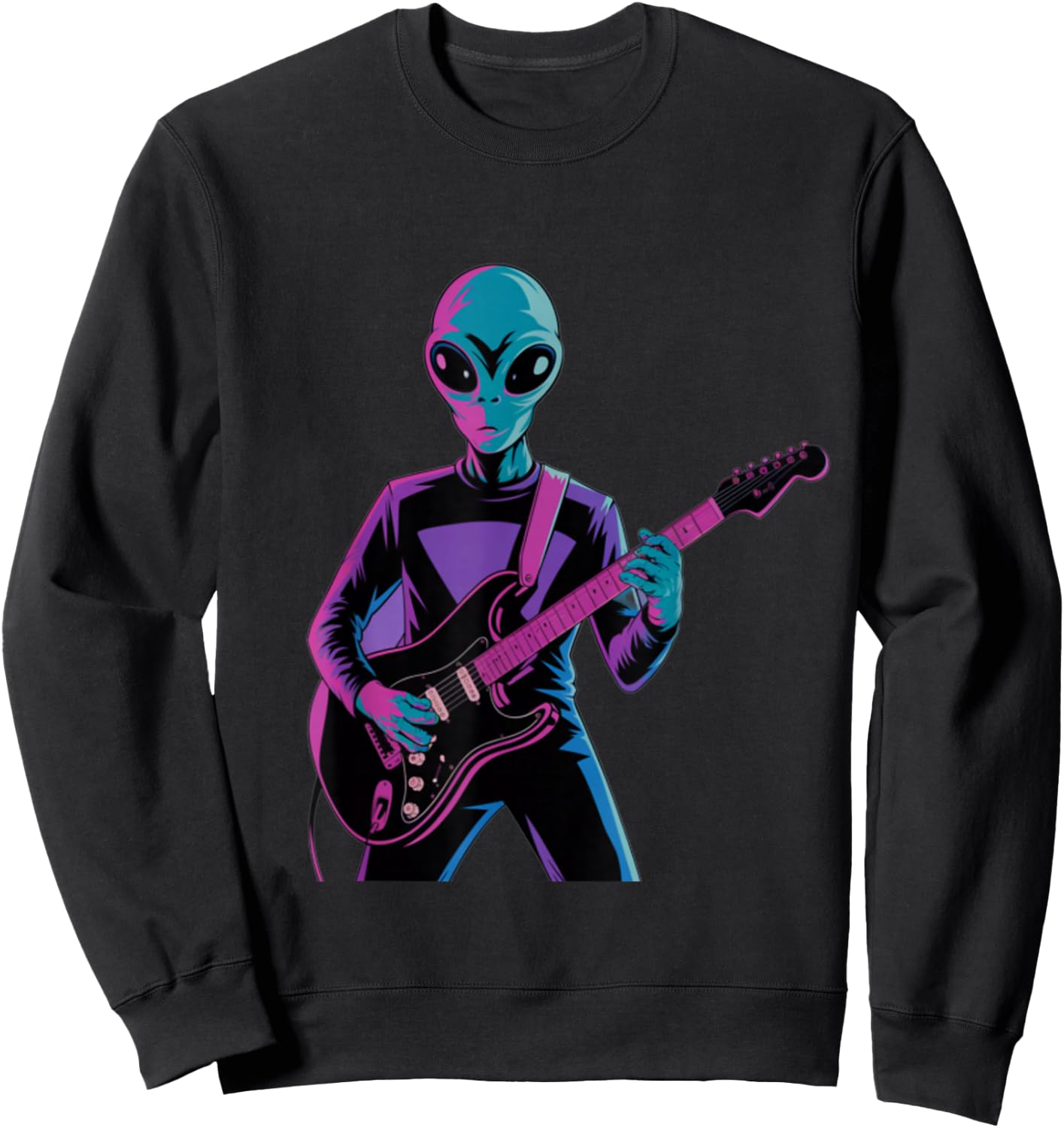 Funny Guitarist Alien Graphic Guitars Alien Alien Guitarists Sweatshirt - Sweatshirt | Black