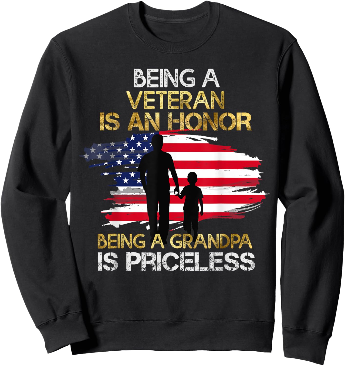 Gift Veteran Grandpa Sweatshirt - Sweatshirt | Black
