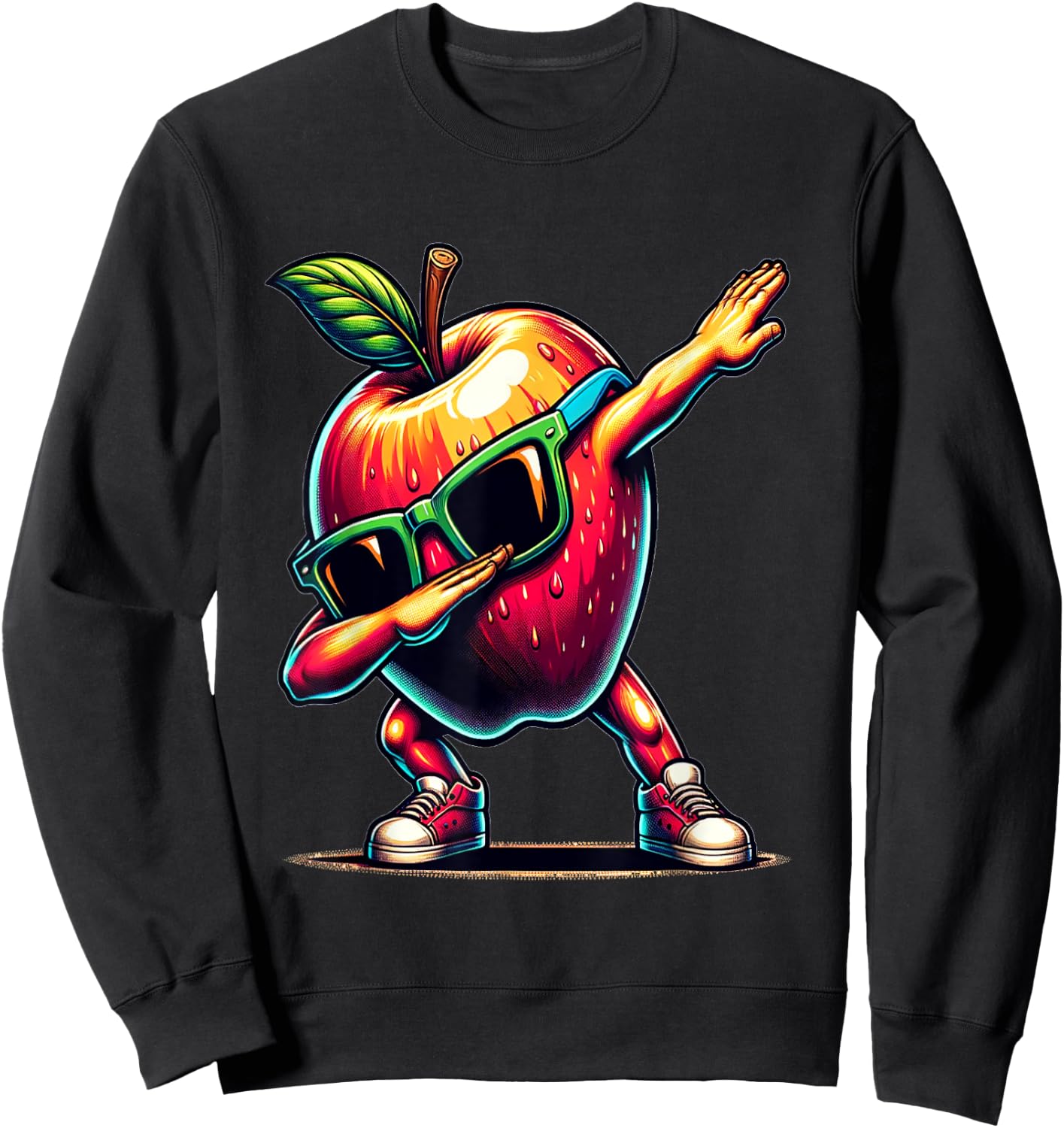 Dab Tanz Apfel Lustige Tanzende Dabbing Frucht Sweatshirt - Sweatshirt | Black