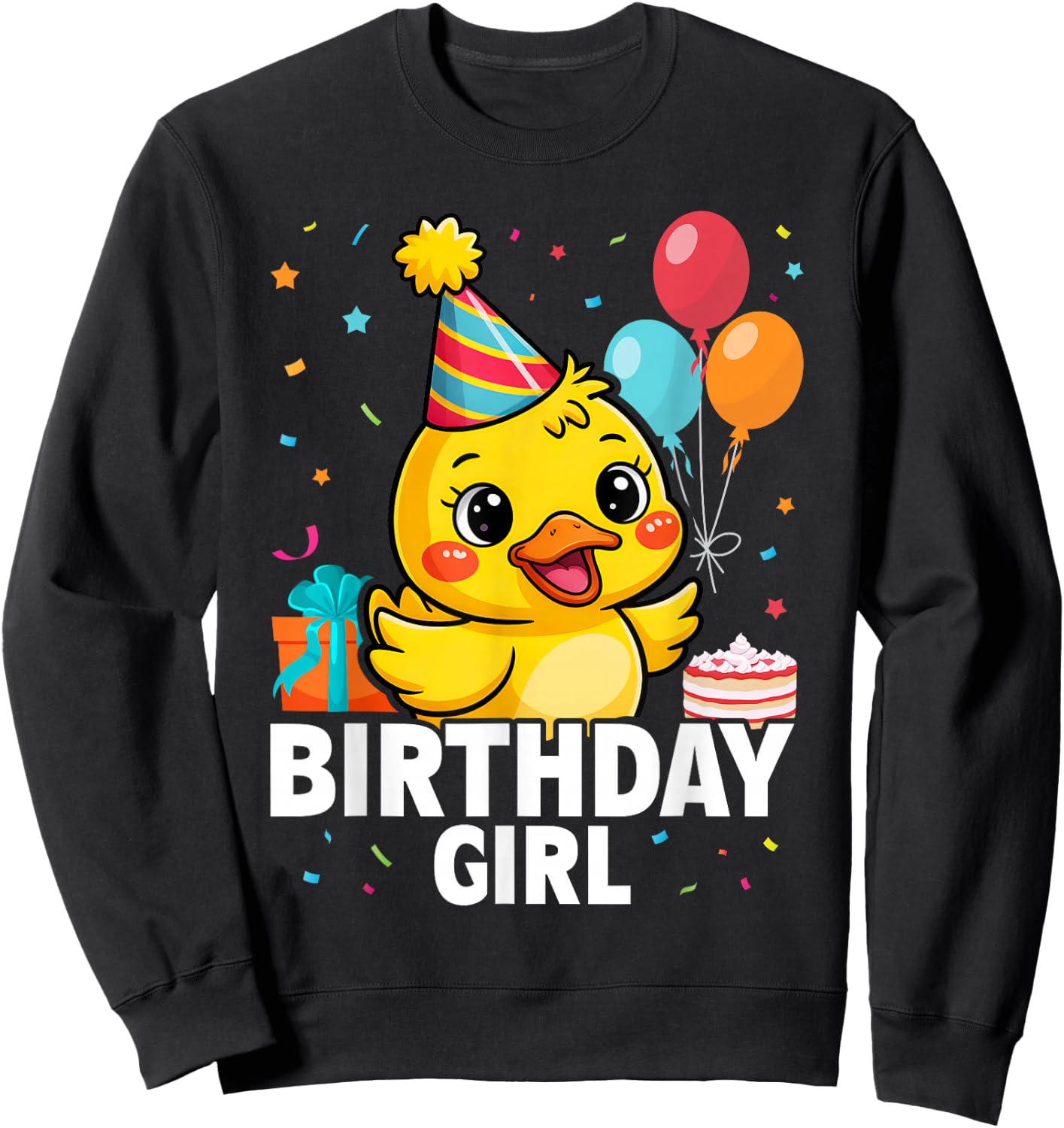 Duck Lover Birthday Girl Rubber Duck Sweatshirt - Sweatshirt | Black