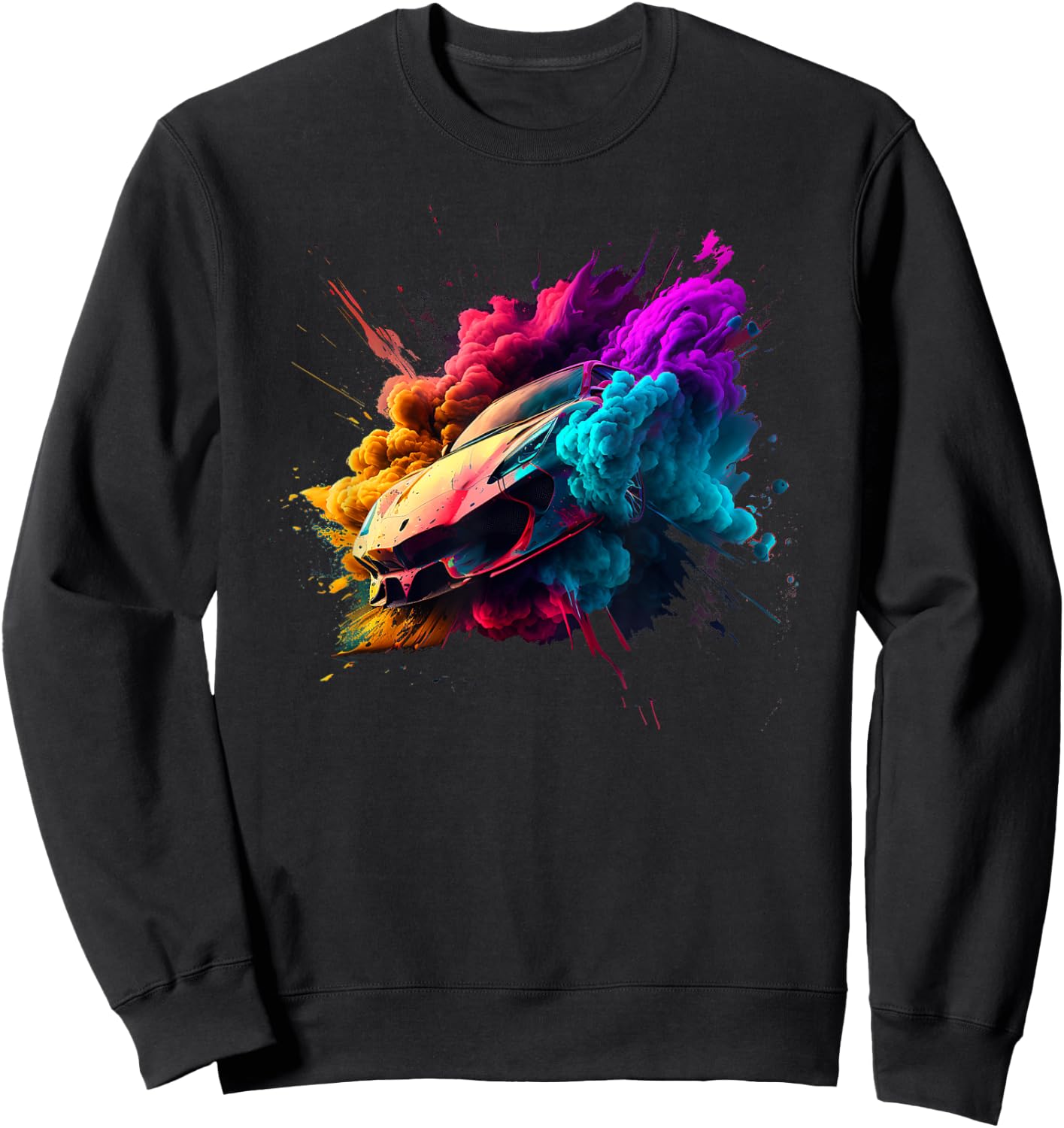 Bunter Sportwagen - Rennauto Sweatshirt - Sweatshirt | Black