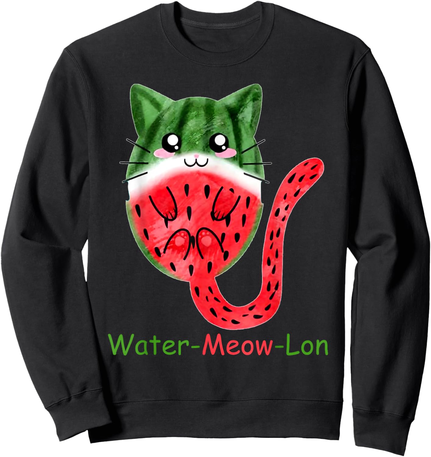 Love Watermelon Women Shirt Watermelon Lovers for kids girls Sweatshirt - Sweatshirt | Black
