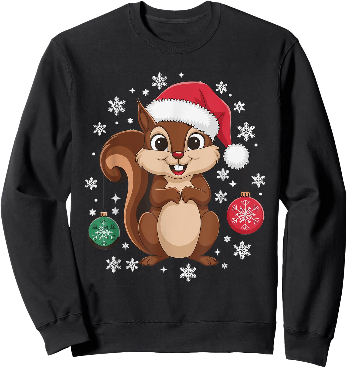 Squirrel Christmas Sweatshirt - Sweatshirt | Black