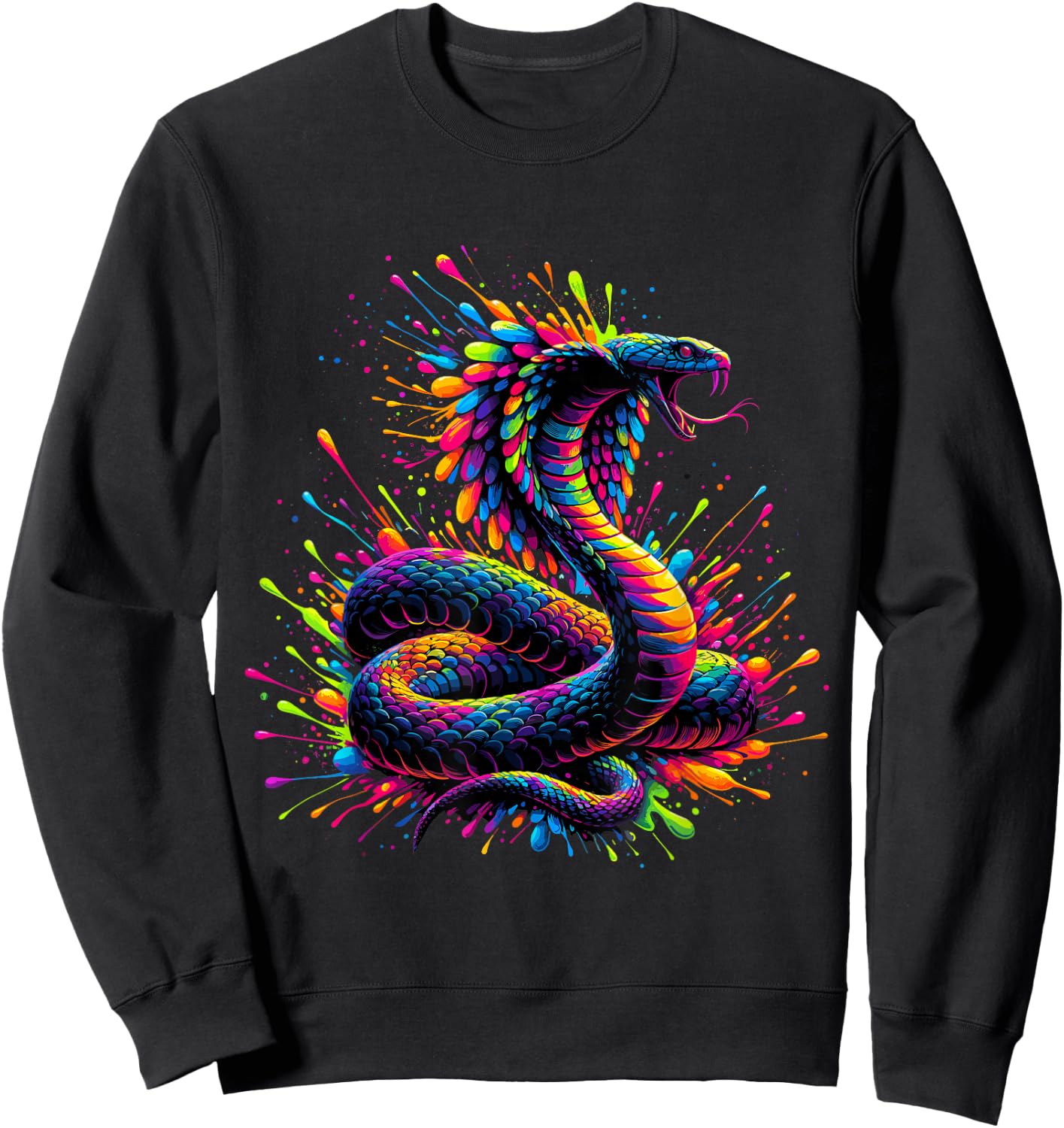 Splash Art Cobra Snake Cobras Sweatshirt - Sweatshirt | Black
