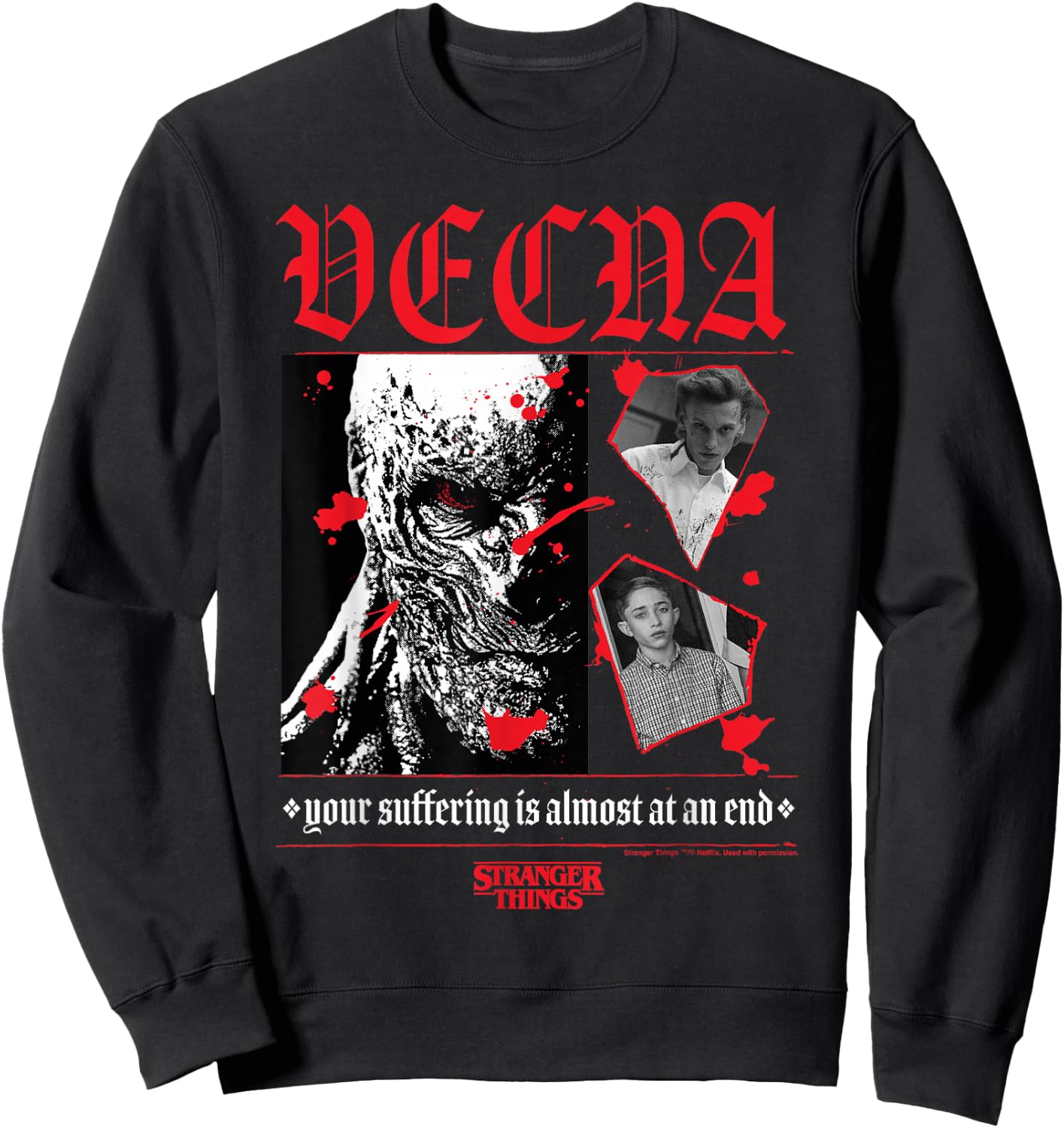 Gothic Quote Stranger Things Vecna Henry Creel , Black, S Sweatshirt - Sweatshirt | Black
