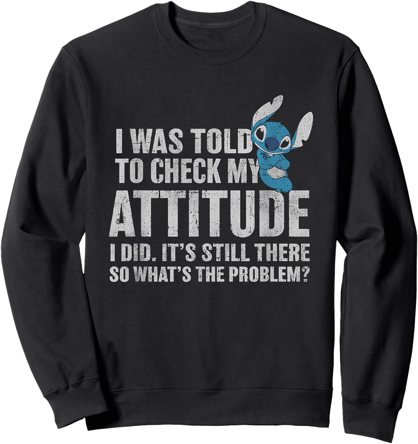 Disney Lilo & Stitch Attitude Problem Alien Sweatshirt - Sweatshirt | Black