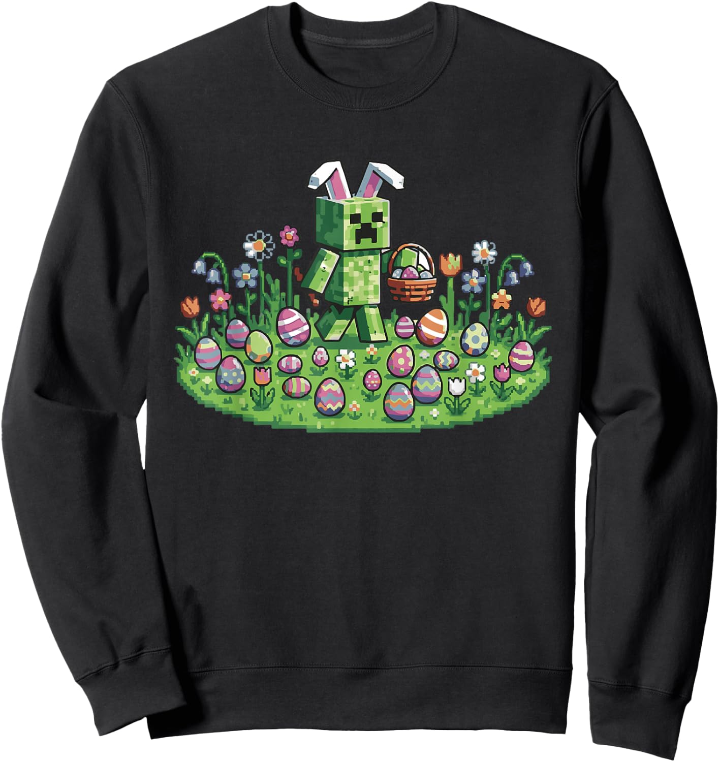 Pixel Osterhase Ostern Gaming Zocker Mann Kind Jungs Mädchen Sweatshirt - Sweatshirt | Black