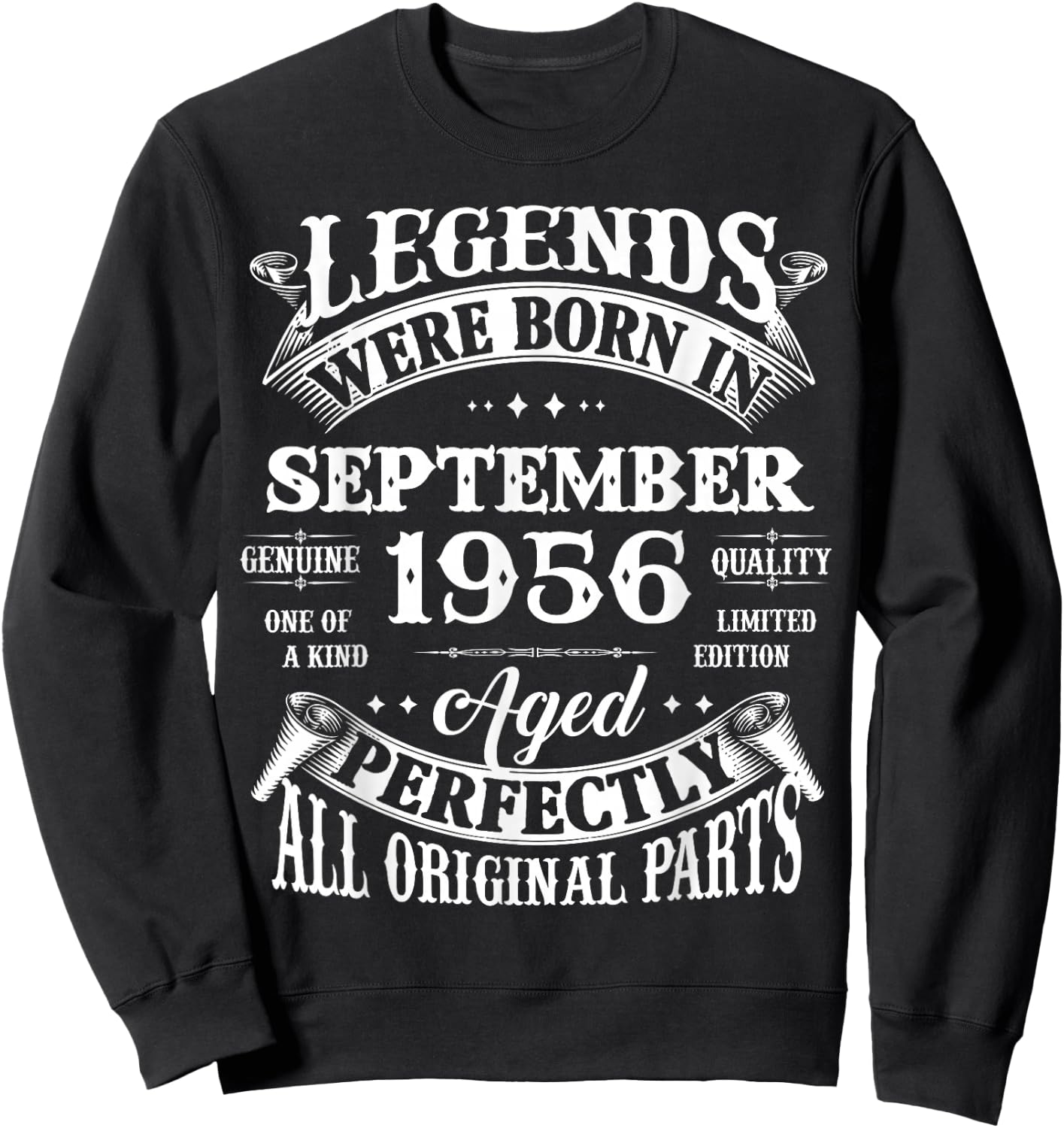 70th Birthday Gift Legends Born In September 1956 70 Yrs Old Sweatshirt - Sweatshirt | Black