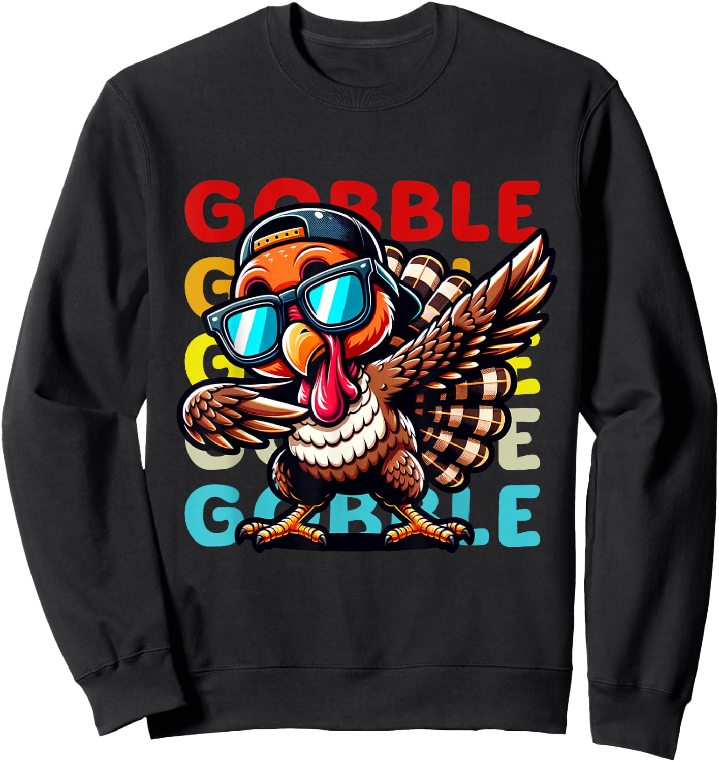 Thanksgiving Turkey Shirt Kids Boys Girls Turkey Thansgiving Sweatshirt - Sweatshirt | Black
