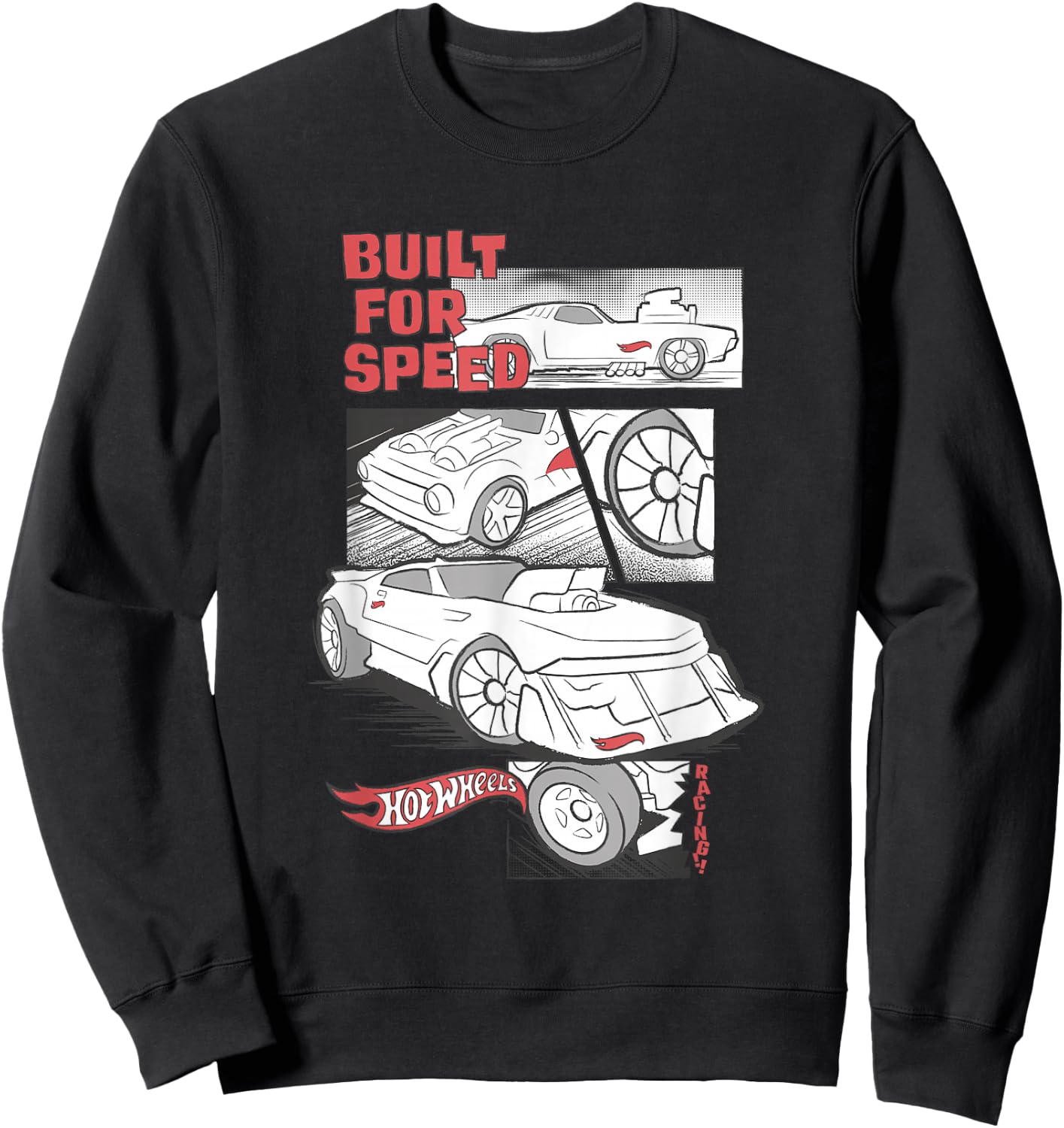 Hot Wheels - Built for Speed Comic Panels Sweatshirt - Sweatshirt | Black