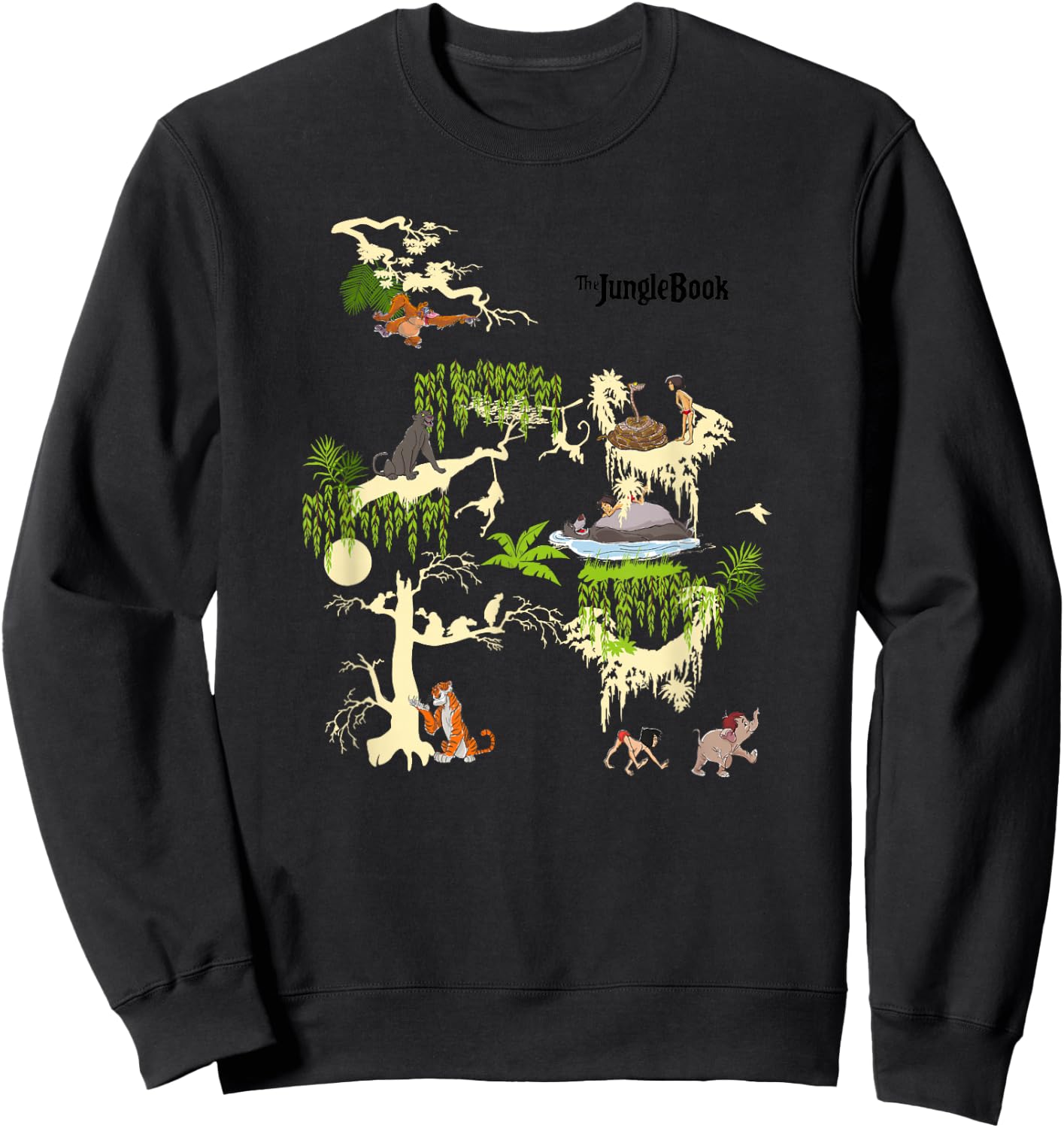 Disney The Jungle Book Scenes Group Poster Sweatshirt - Sweatshirt | Black