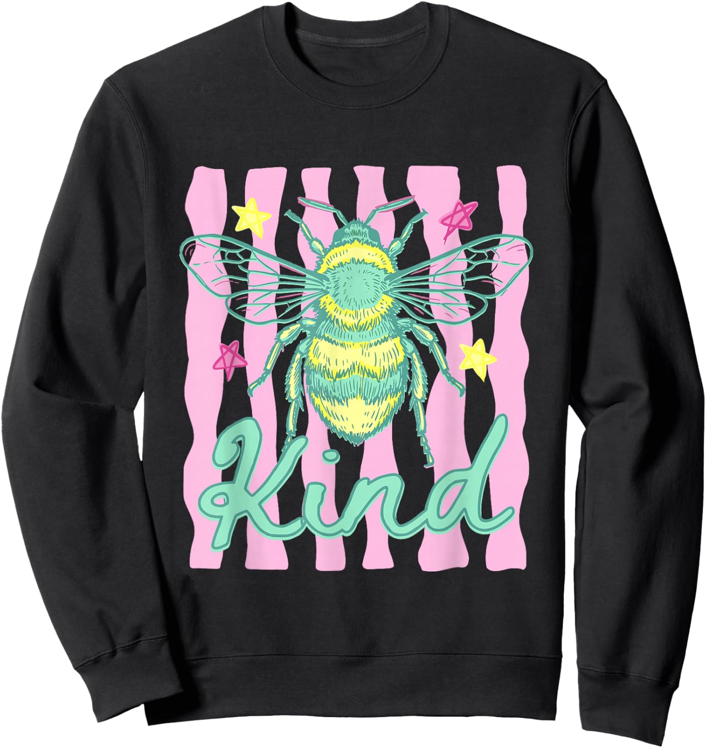Preppy Be Kind Bee Summer Vibes Mental Health Matters Sweatshirt - Sweatshirt | Black