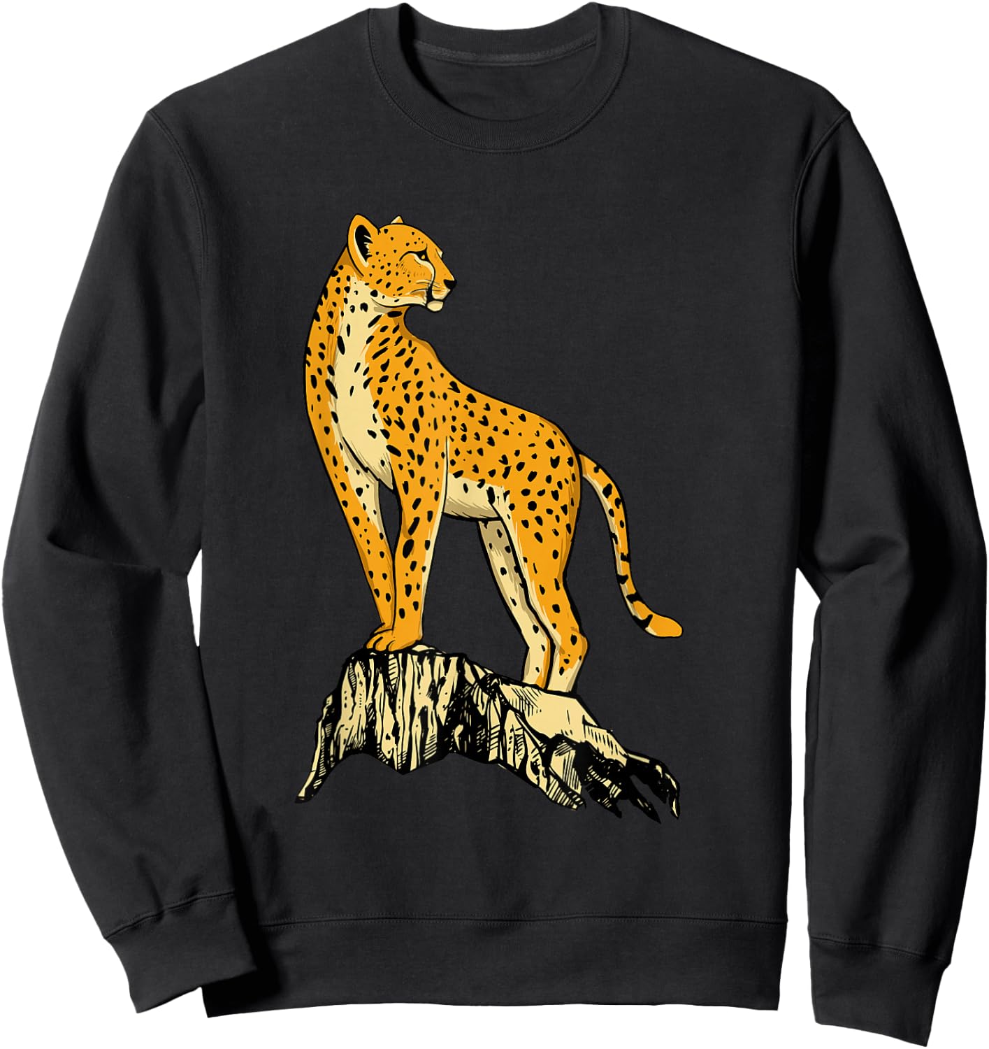 Cheetah Art Illustration - Zookeeper Wildlife Safari Animals Sweatshirt - Sweatshirt | Black