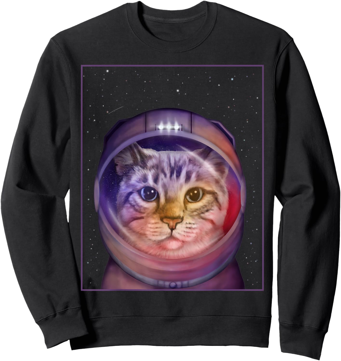 Astronaut cat - Kitty in space with helmet Women Kids Sweatshirt - Sweatshirt | Black