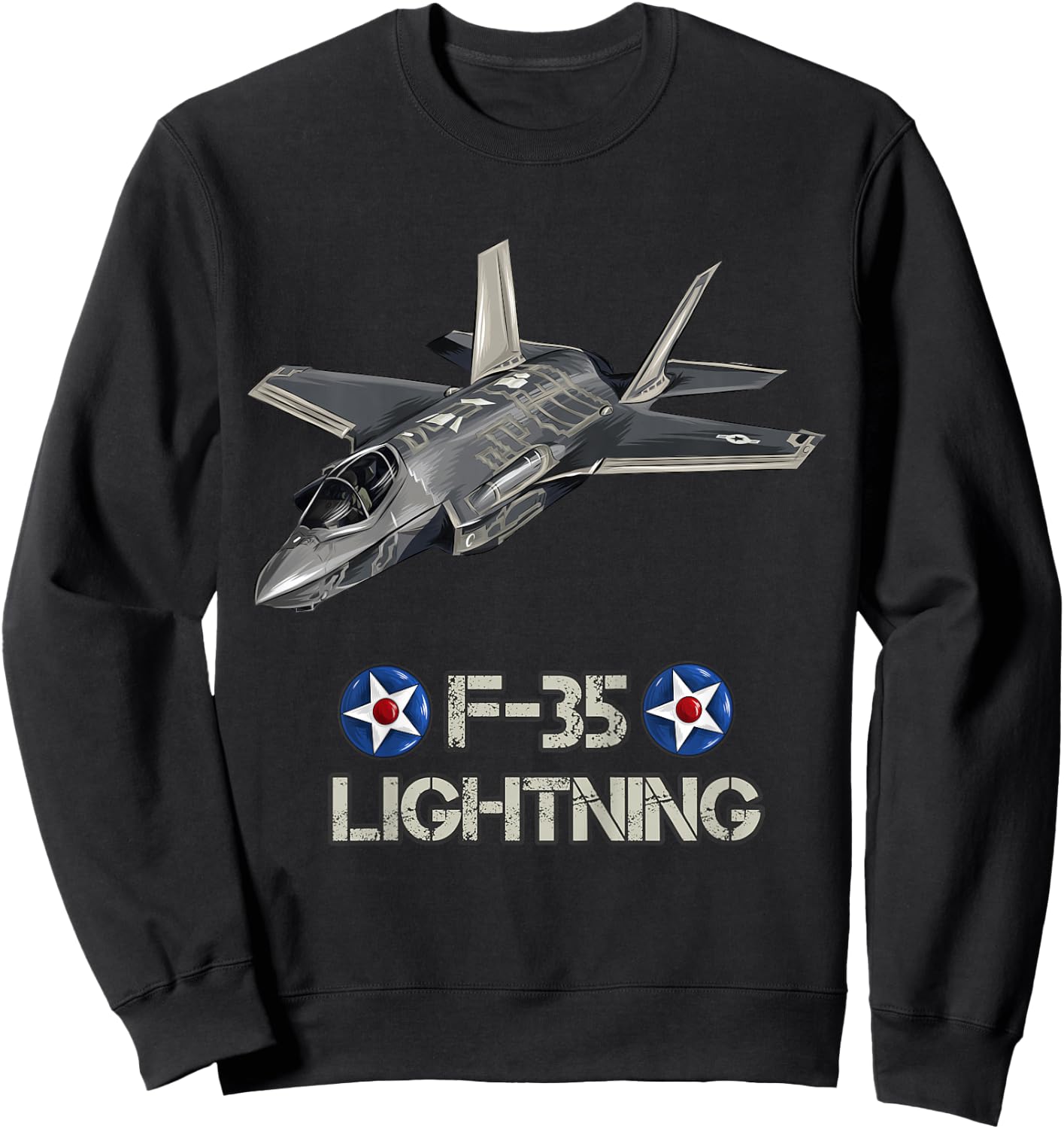American Aircraft Stealth Fighter F35 lightning Sweatshirt - Sweatshirt | Black