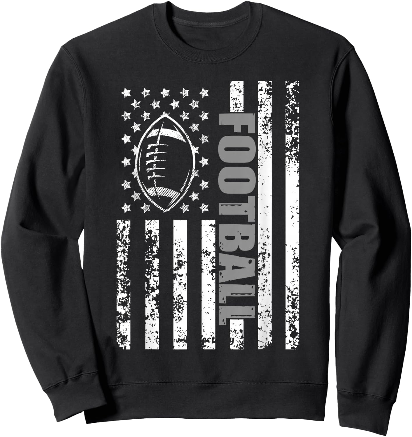American Flag Football Patriotic Football Sweatshirt - Sweatshirt | Black