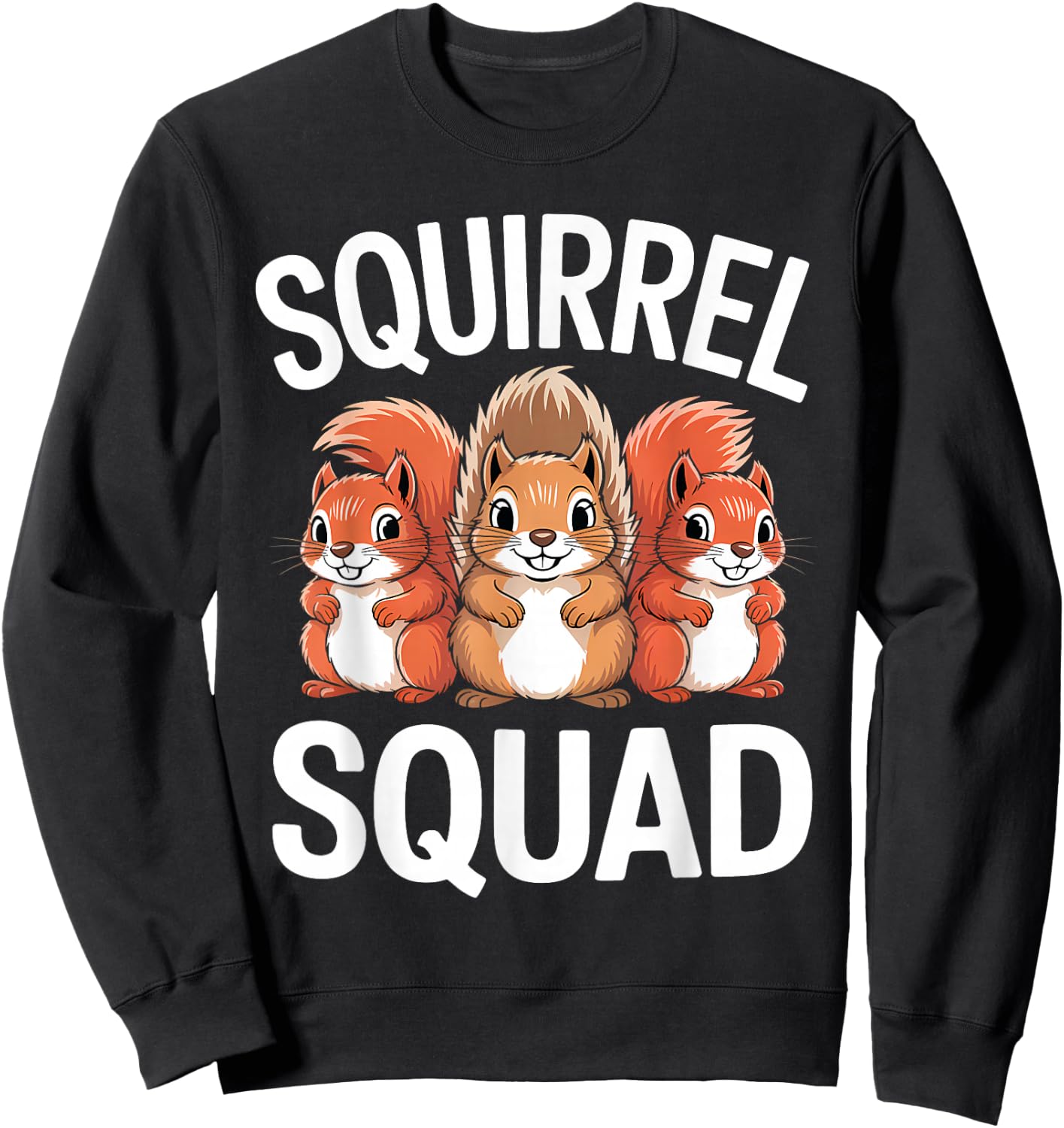 Squirrel Squad for Squirrel Lover Kids Cute Squirrel Animal Sweatshirt - Sweatshirt | Black