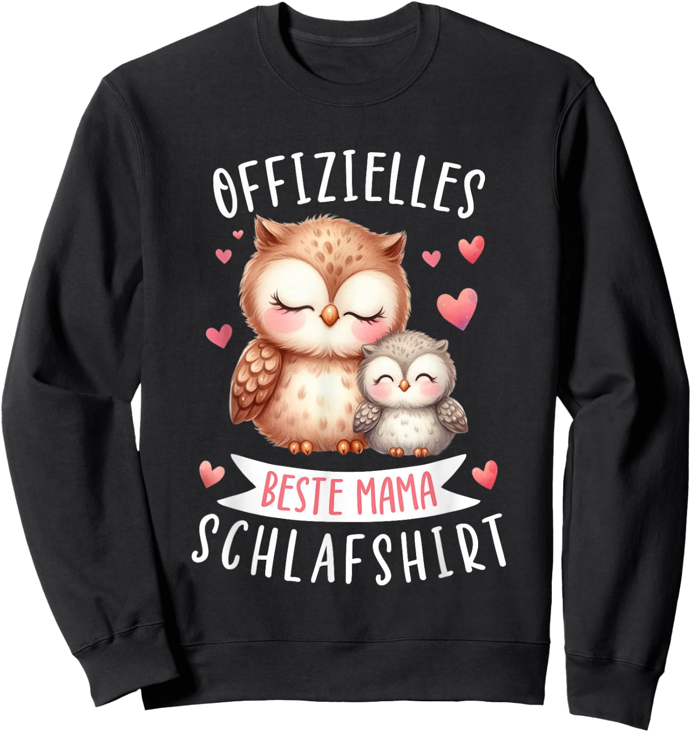 Offizielles Beste Mama Schlafshirt Muttertag Eulen Mama Sweatshirt - Sweatshirt | Black