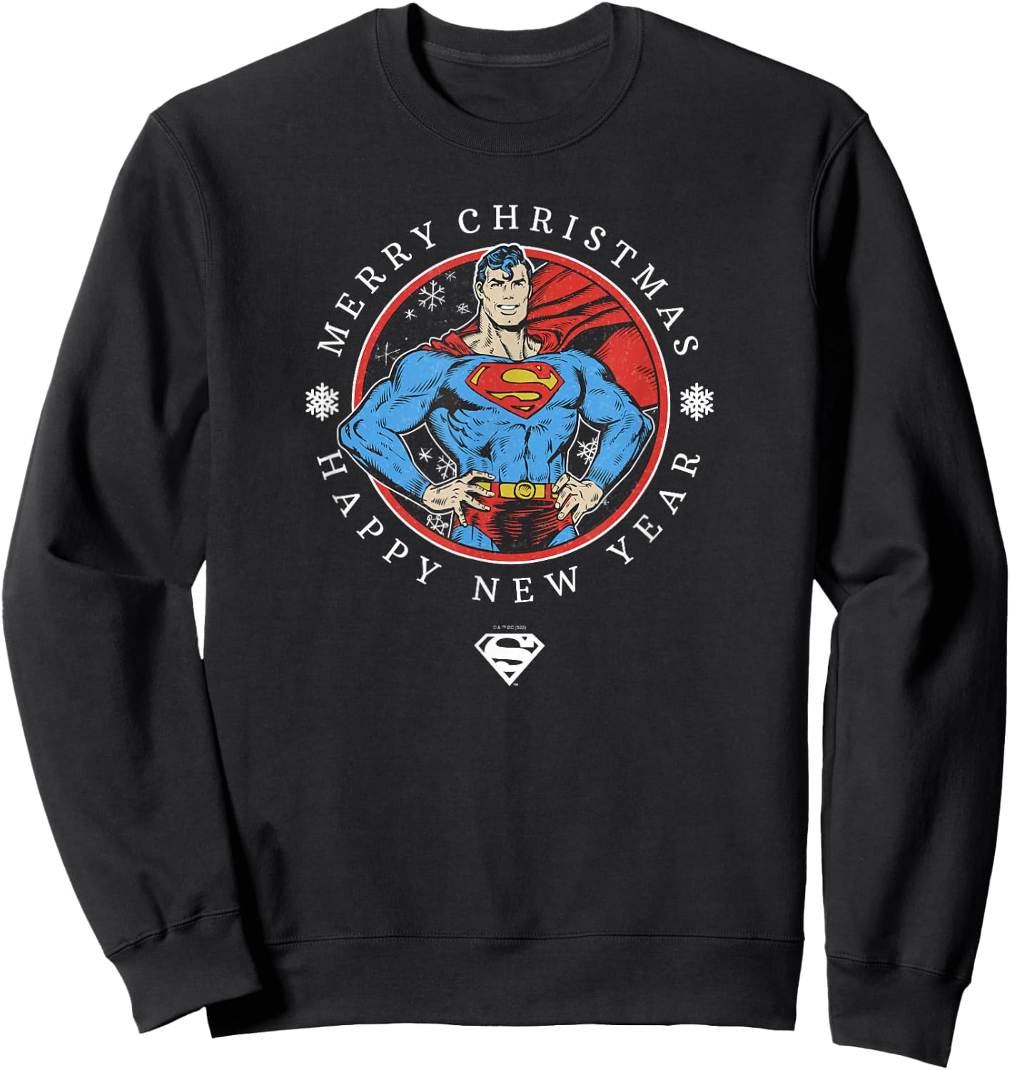 DC Comics Christmas New Year Superman Circle Stance Sweatshirt - Sweatshirt | Black