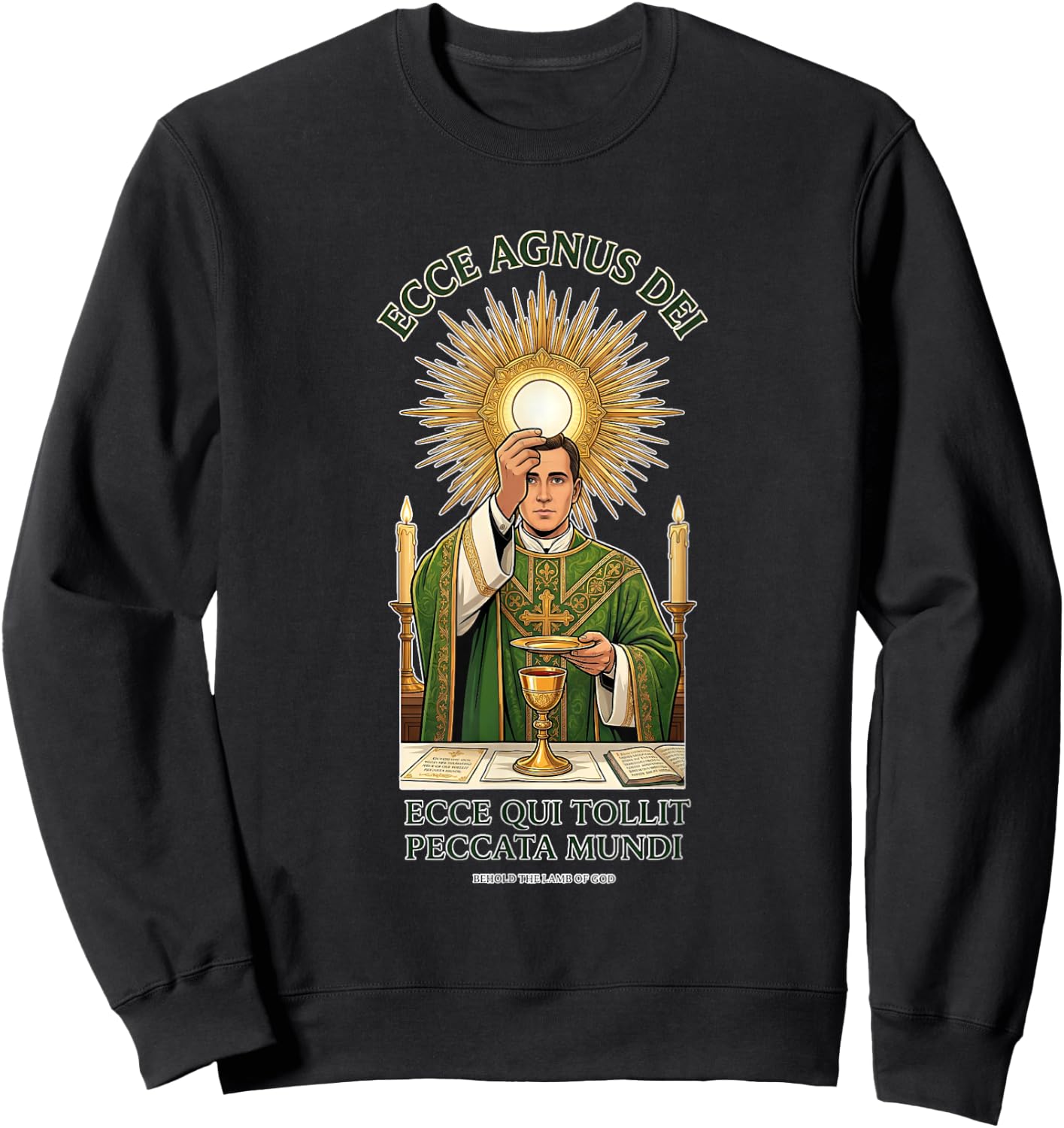 Consécration eucharistique Traditionnelle Latine Messe Catholique Sweatshirt - Sweatshirt | Black