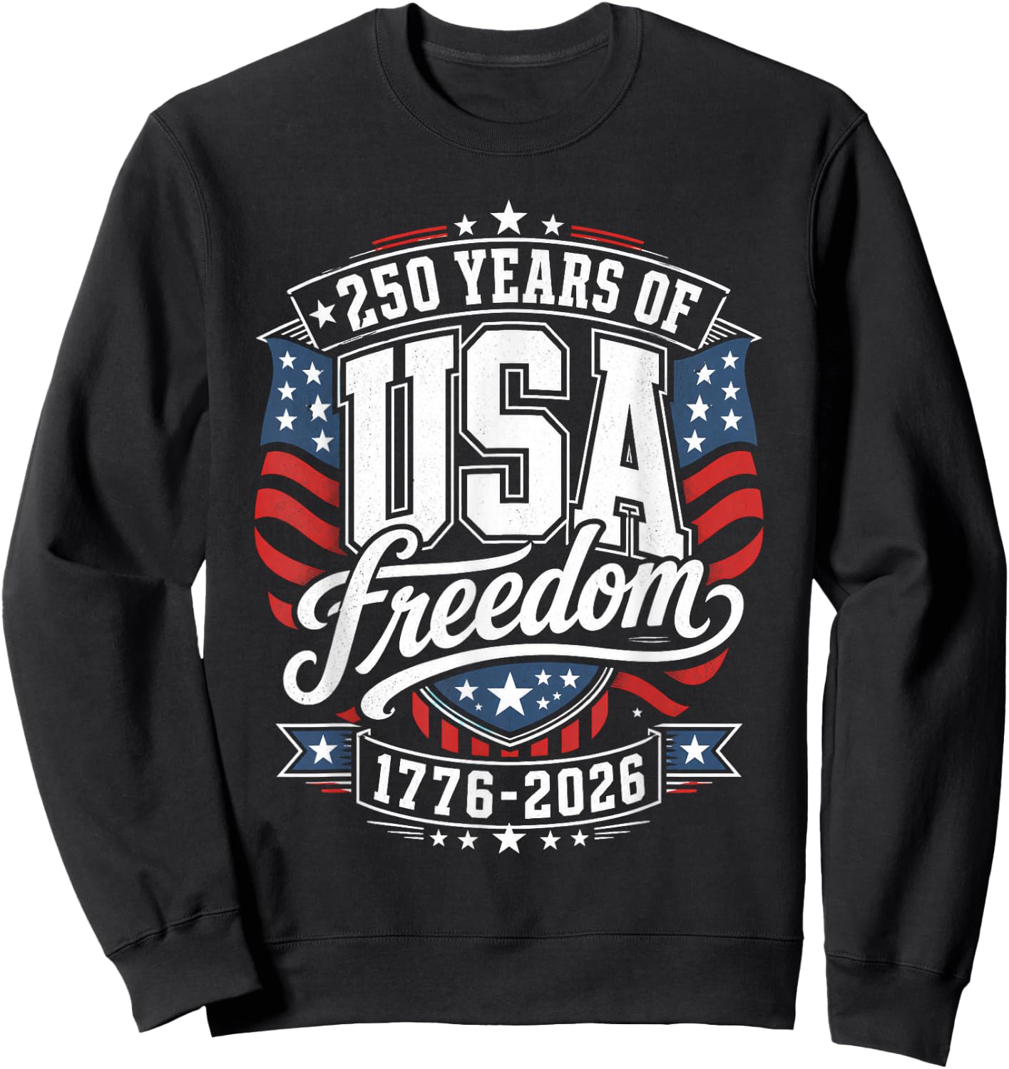 250 Anniversary USA Women Men Sweatshirt - Sweatshirt | Black