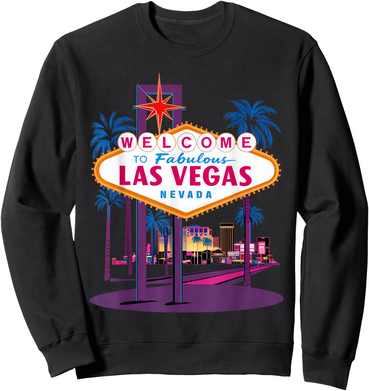 I Love LAS VEGAS Nevada City Vegas Souvenir Gifts Las Sweatshirt - Sweatshirt | Black