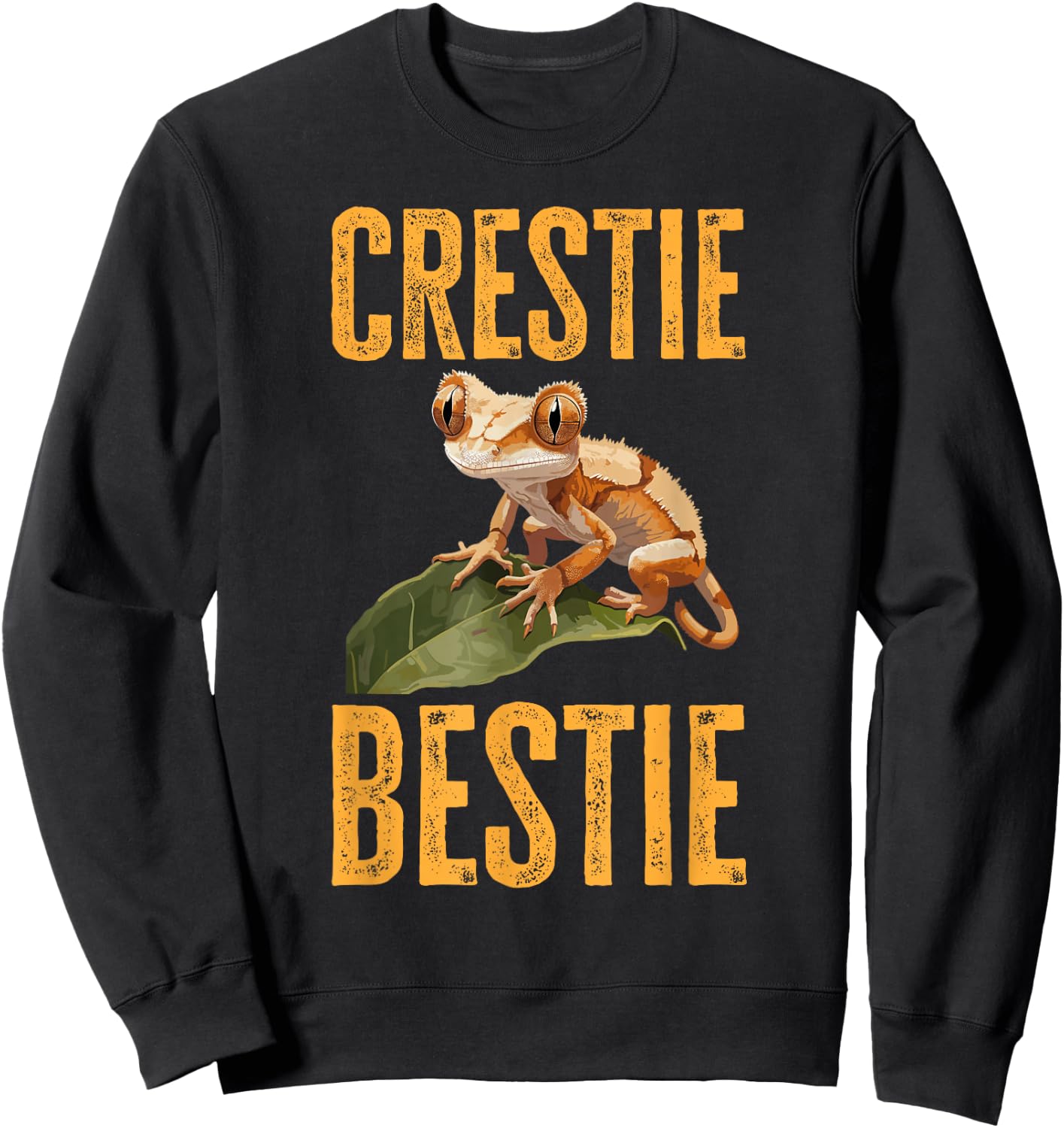 Crested Gecko Reptile - Crestie Bestie Sweatshirt - Sweatshirt | Black