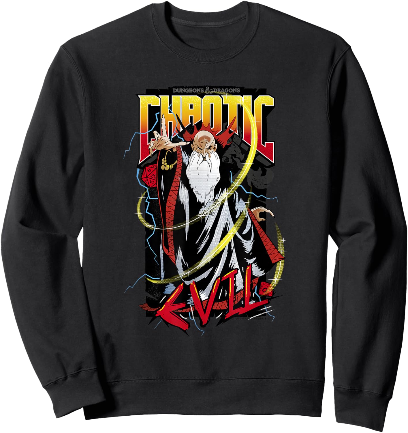 Dungeons & Dragons Wizard Chaotic Evil Poster Sweatshirt - Sweatshirt | Black